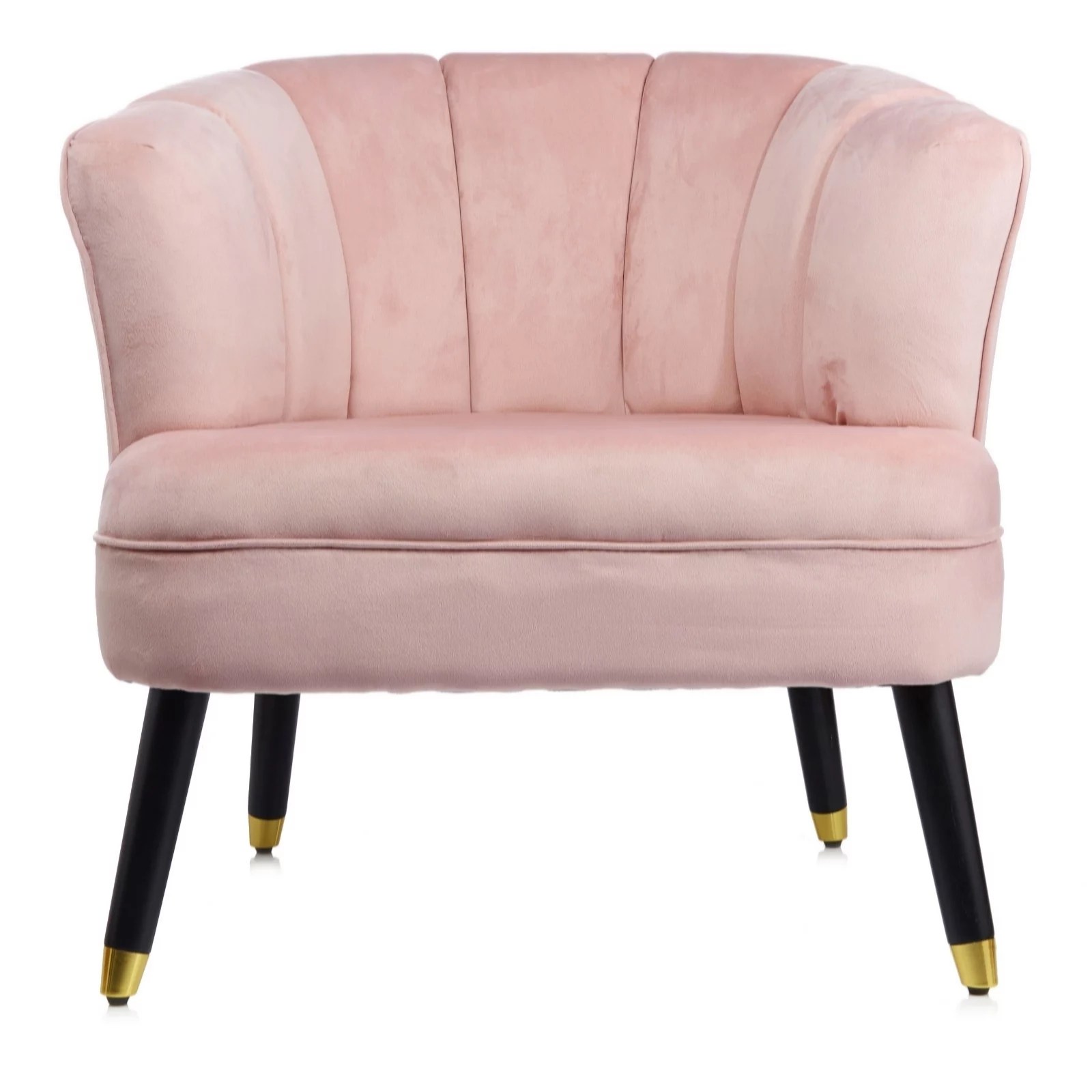 Outlet My Home Stories Velvet Armchair with Gold Tipped Legs QVC UK