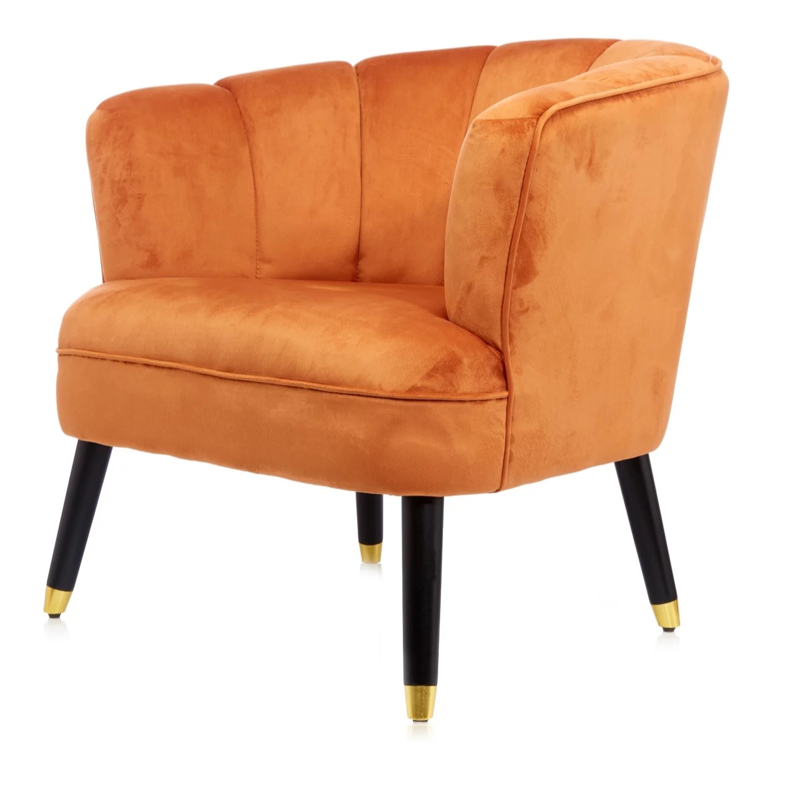 Outlet My Home Stories Velvet Armchair with Gold Tipped Legs QVC UK