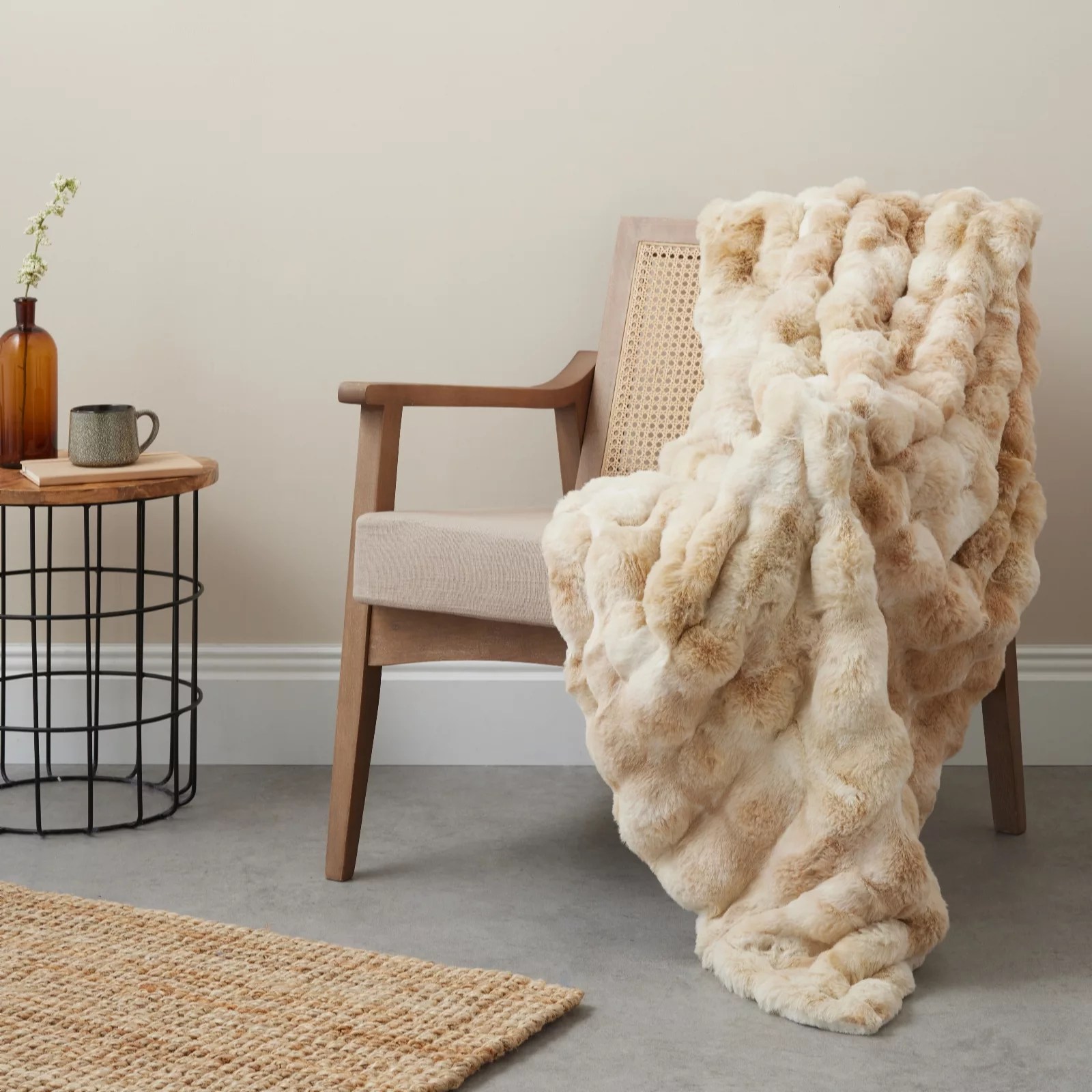 Cozee Home Giftable Textured Luxury Faux Fur Throw QVC UK