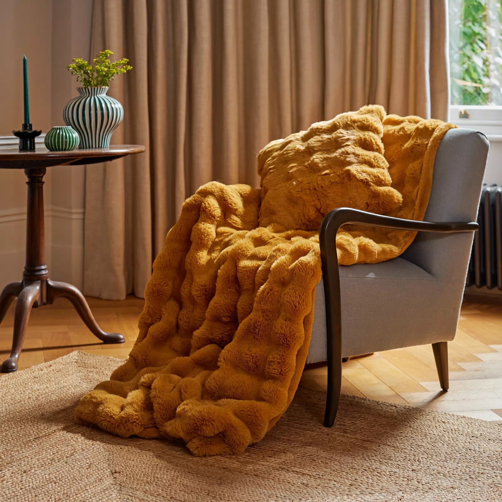Cozee Home Giftable Textured Luxury Faux Fur Throw QVC UK
