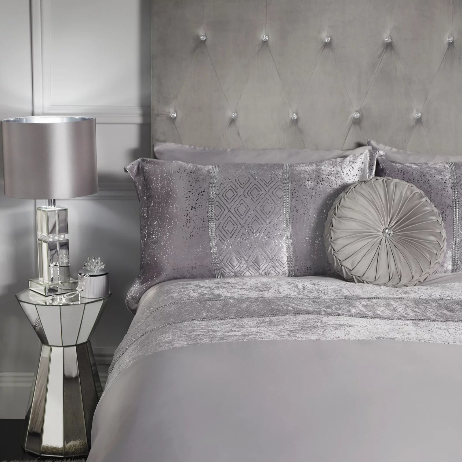 Outlet JM by Julien Macdonald Crushed Velvet Duvet Set QVC UK