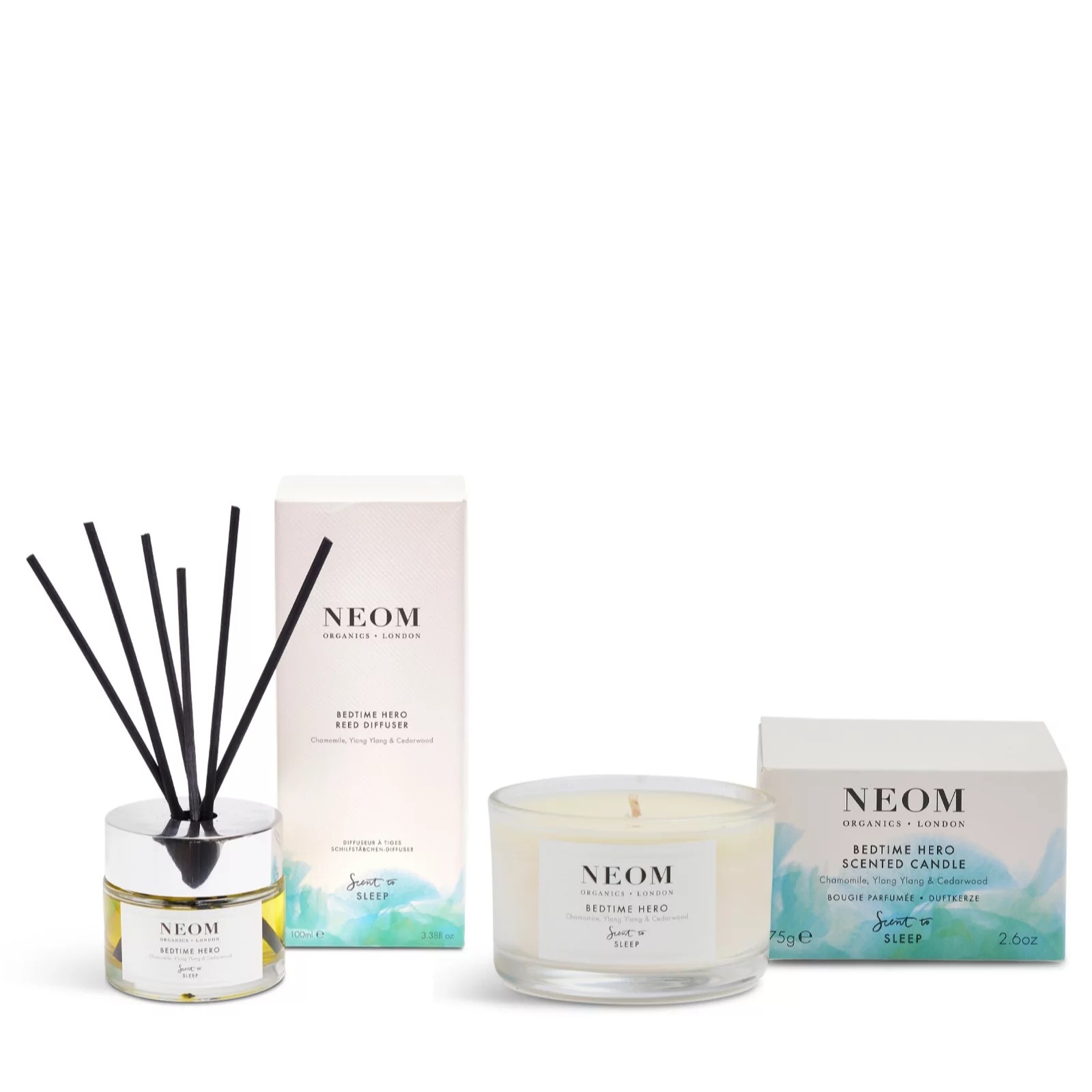 Neom Travel Size Candle & Reed Diffuser 2pc Collection QVC UK