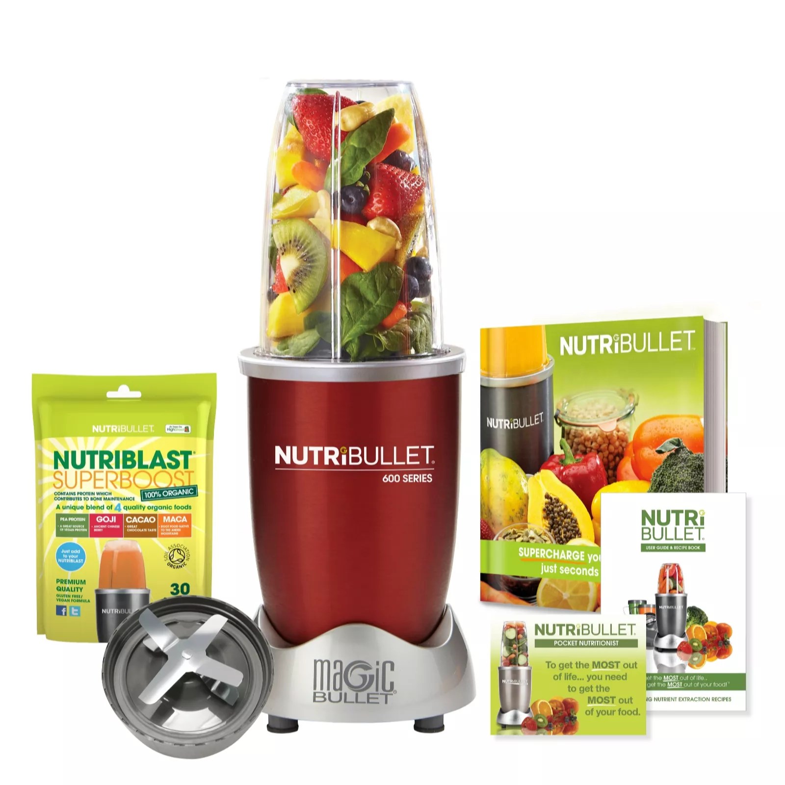Nutribullet 600 Blender with Recipe Book & Nutriblast Powder QVC UK