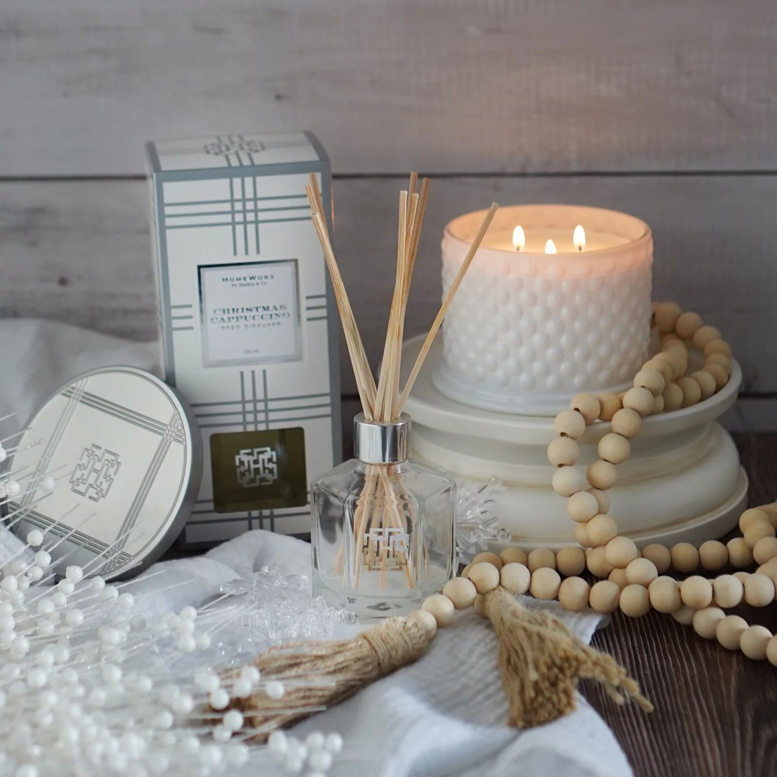 Homeworx by Harry Slatkin & Co. 3 Wick Candle & Reed Diffuser Set QVC UK