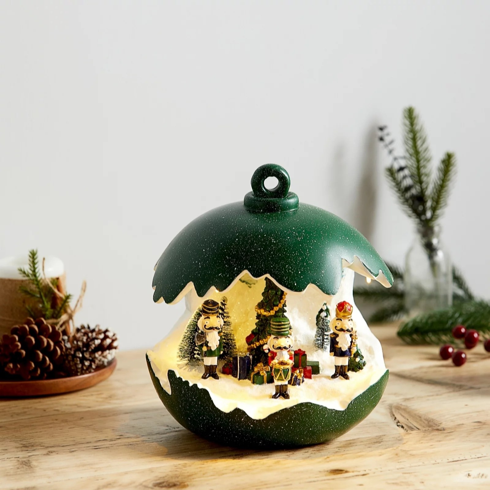 Outlet Santas Express PreLit Sphere with Christmas Character Scene