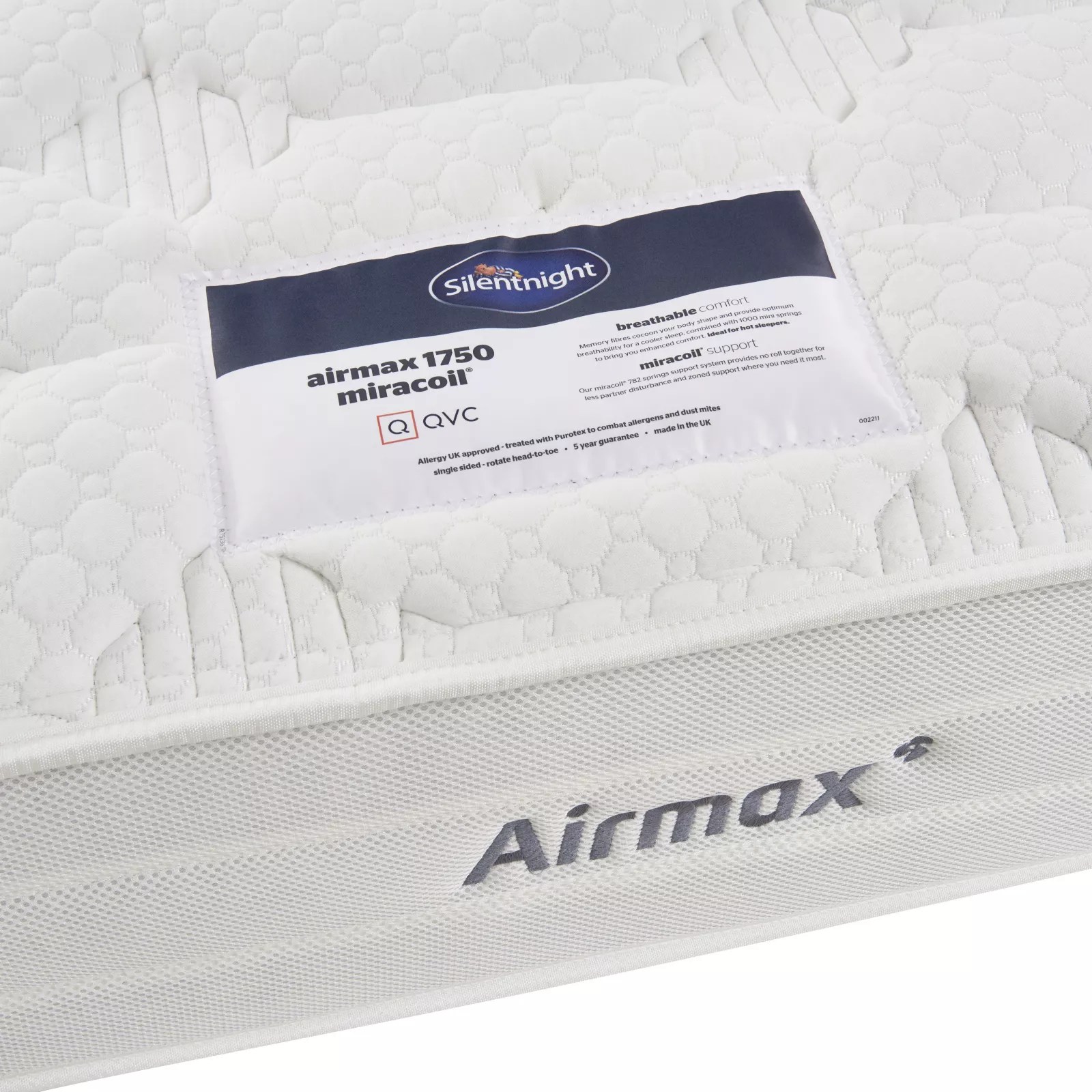 Silentnight Airmax Glacier 1750 Miracoil Mattress QVC UK