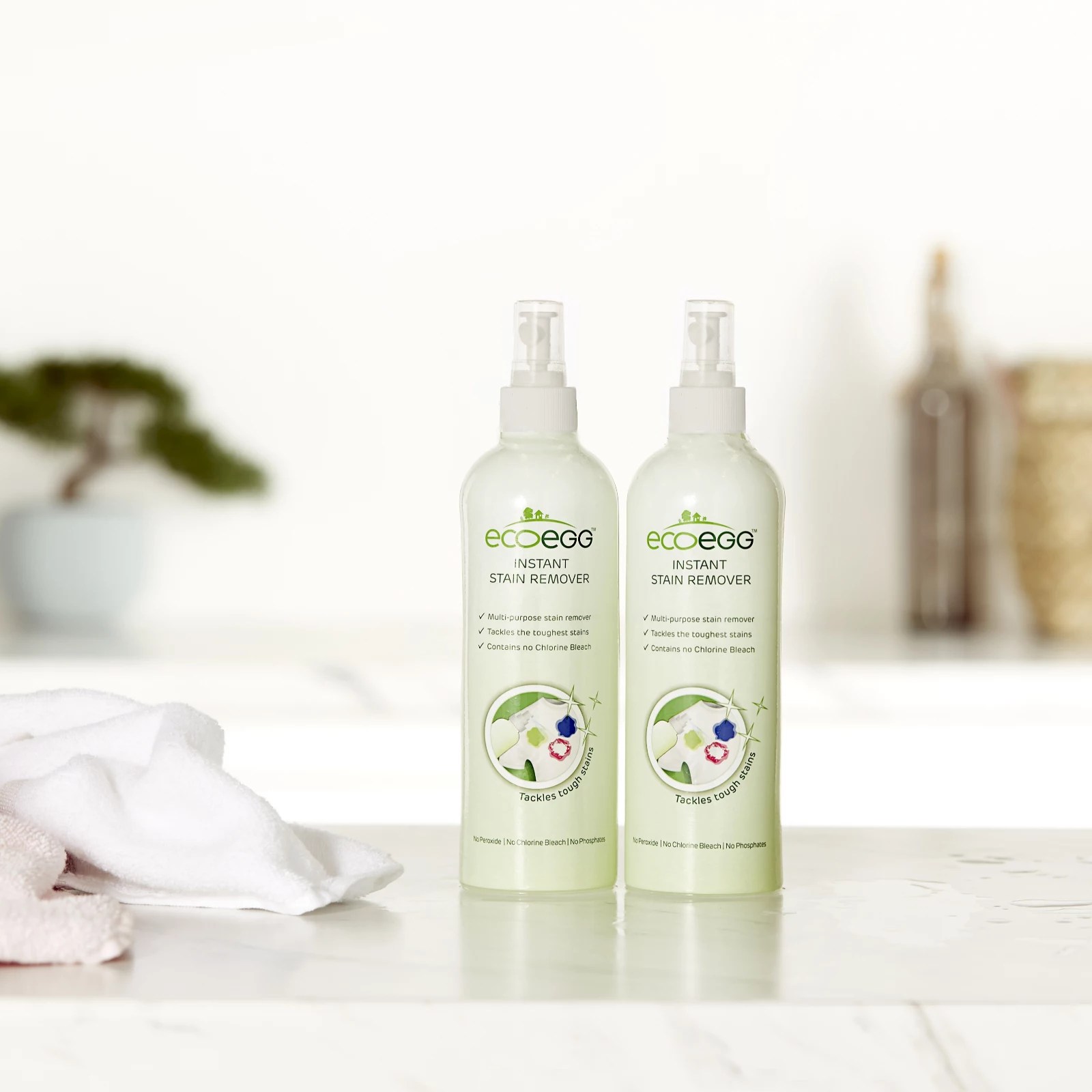 Ecoegg 2 x 480ml Instant Stain Remover Spray QVC UK