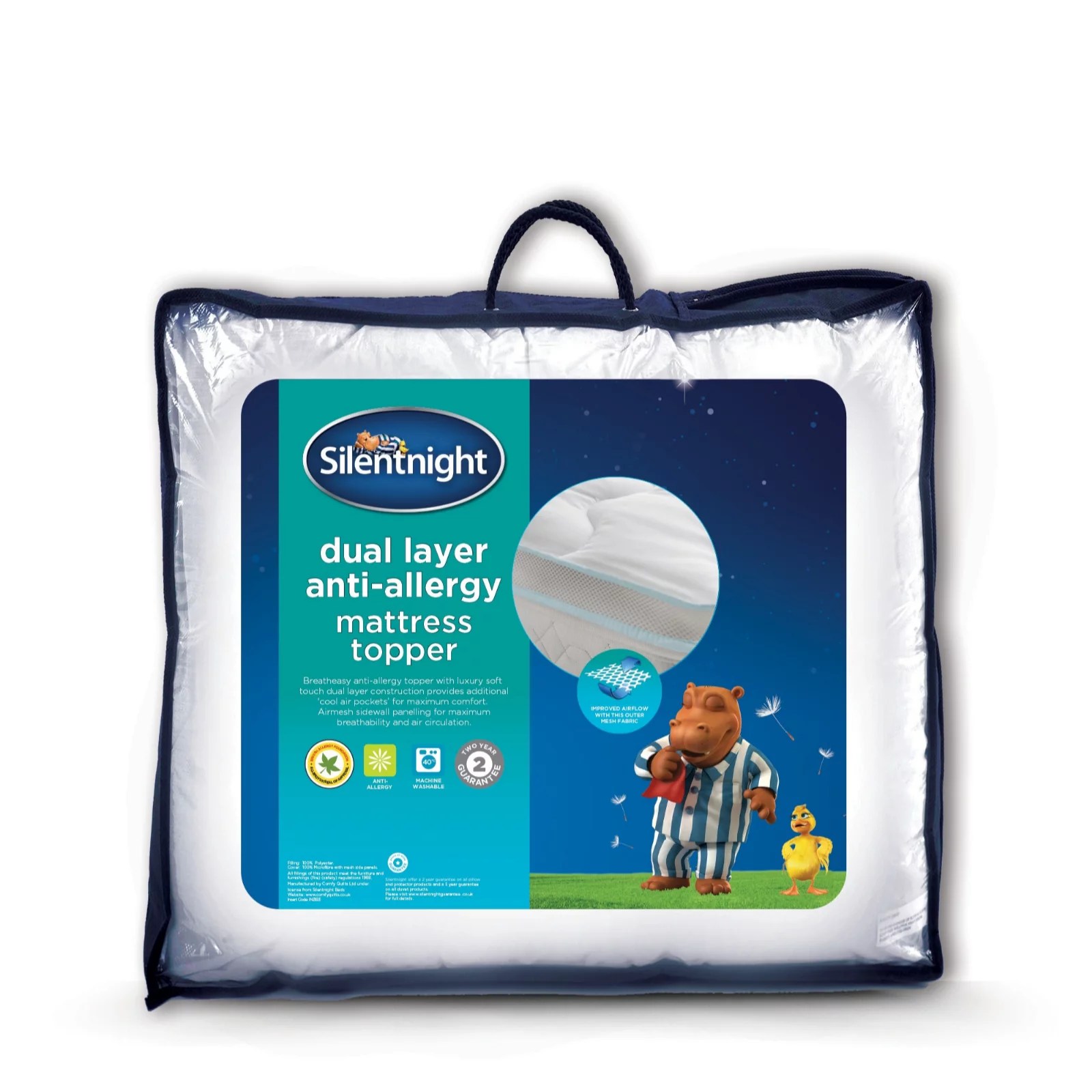 Silentnight Dual Layer Anti Allergen Airmax Mattress Topper QVC UK