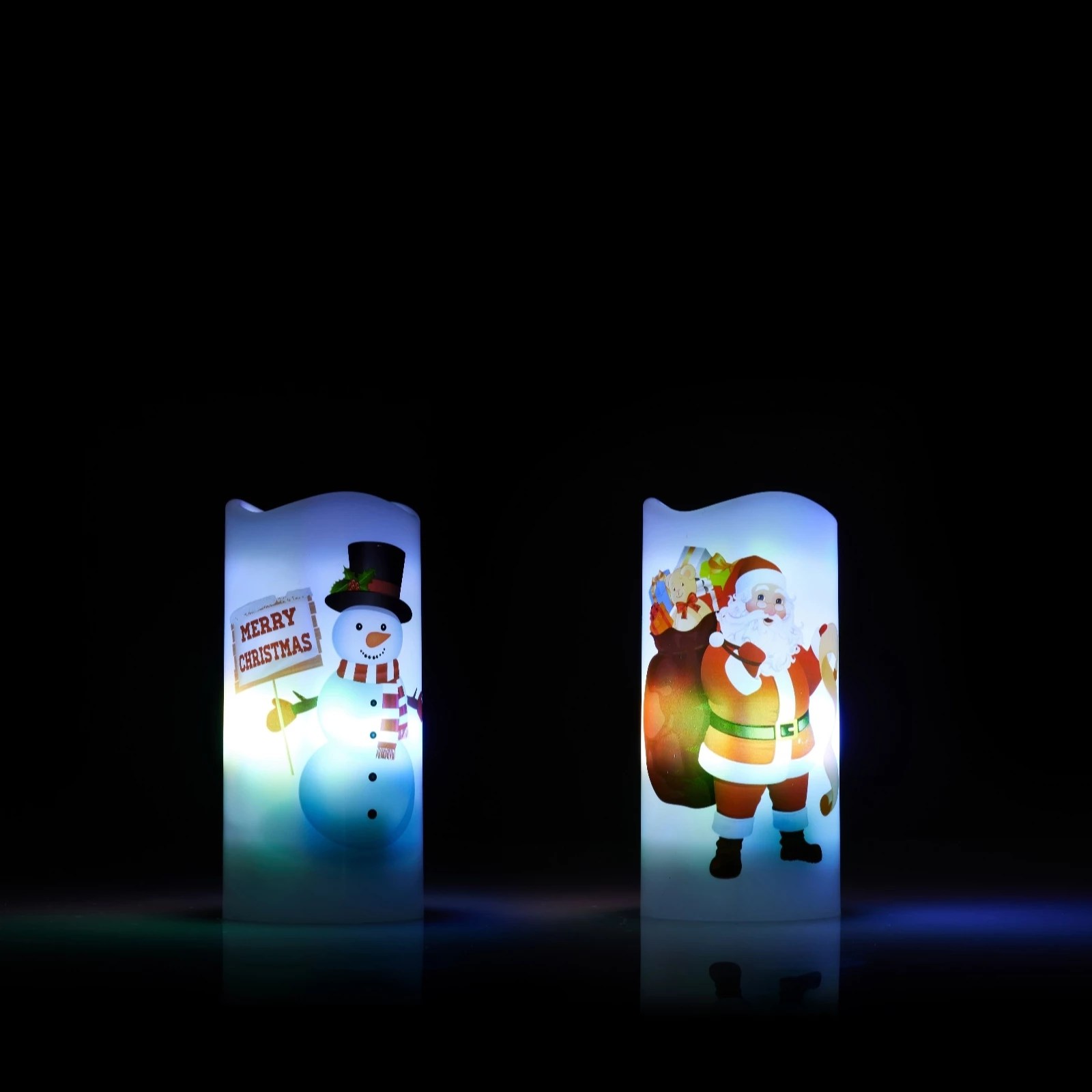 Festive Set of 2 Projector Candles QVC UK