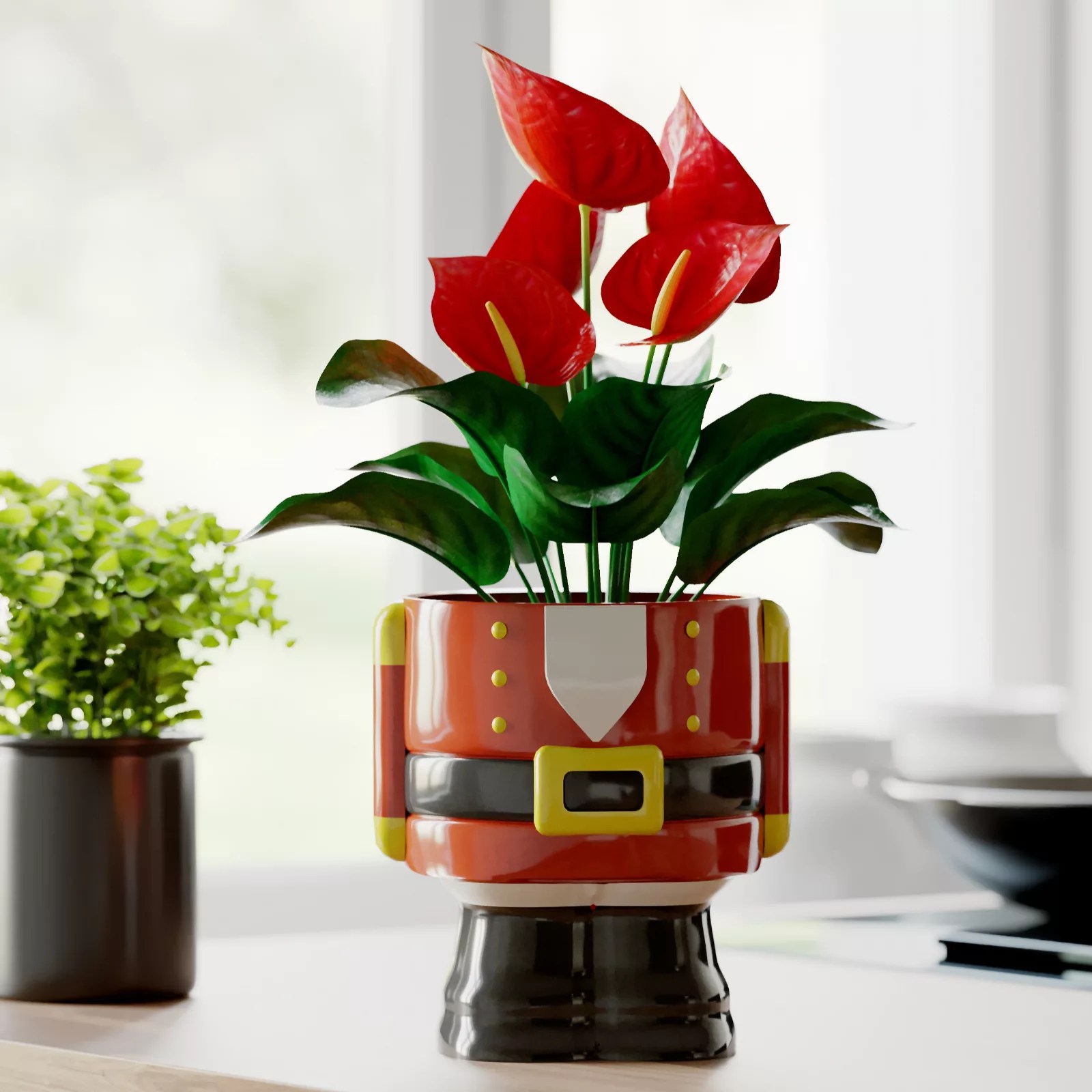 Santa Express Set of 2 Novelty Plant Pots QVC UK