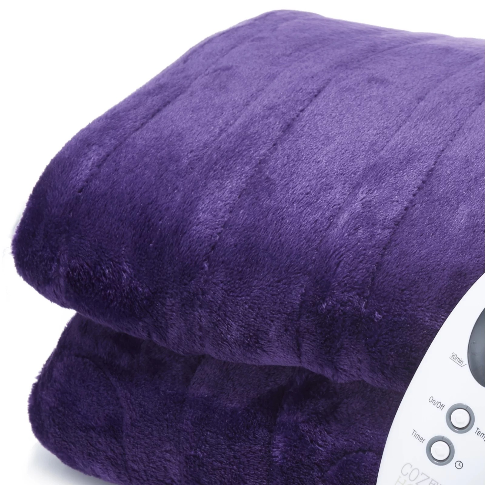 Cozee Home Heated Plush Washable Throw with Foot Pocket & 9 Settings