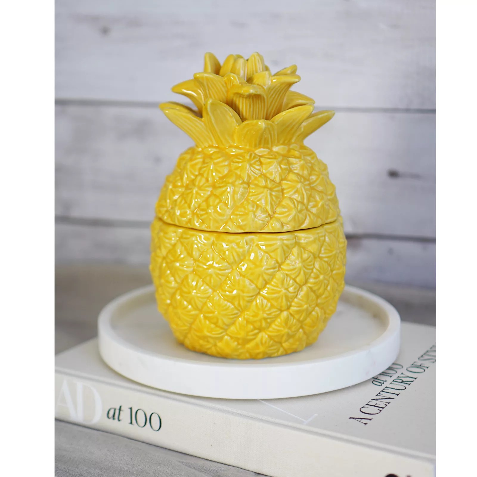 Outlet Homeworx by Harry Slatkin Large Ceramic Pineapple Candle QVC UK