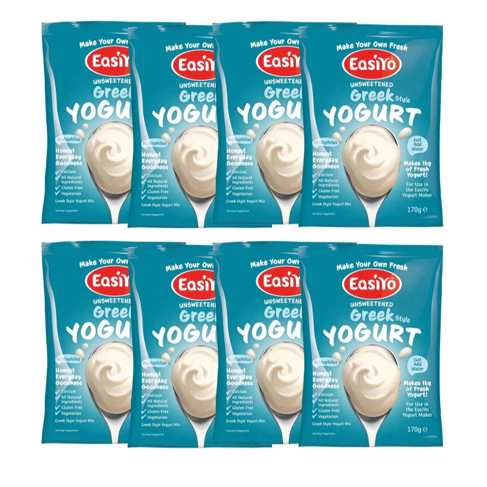 Easiyo Pack of 8 Greek Yoghurt Sachets QVC UK
