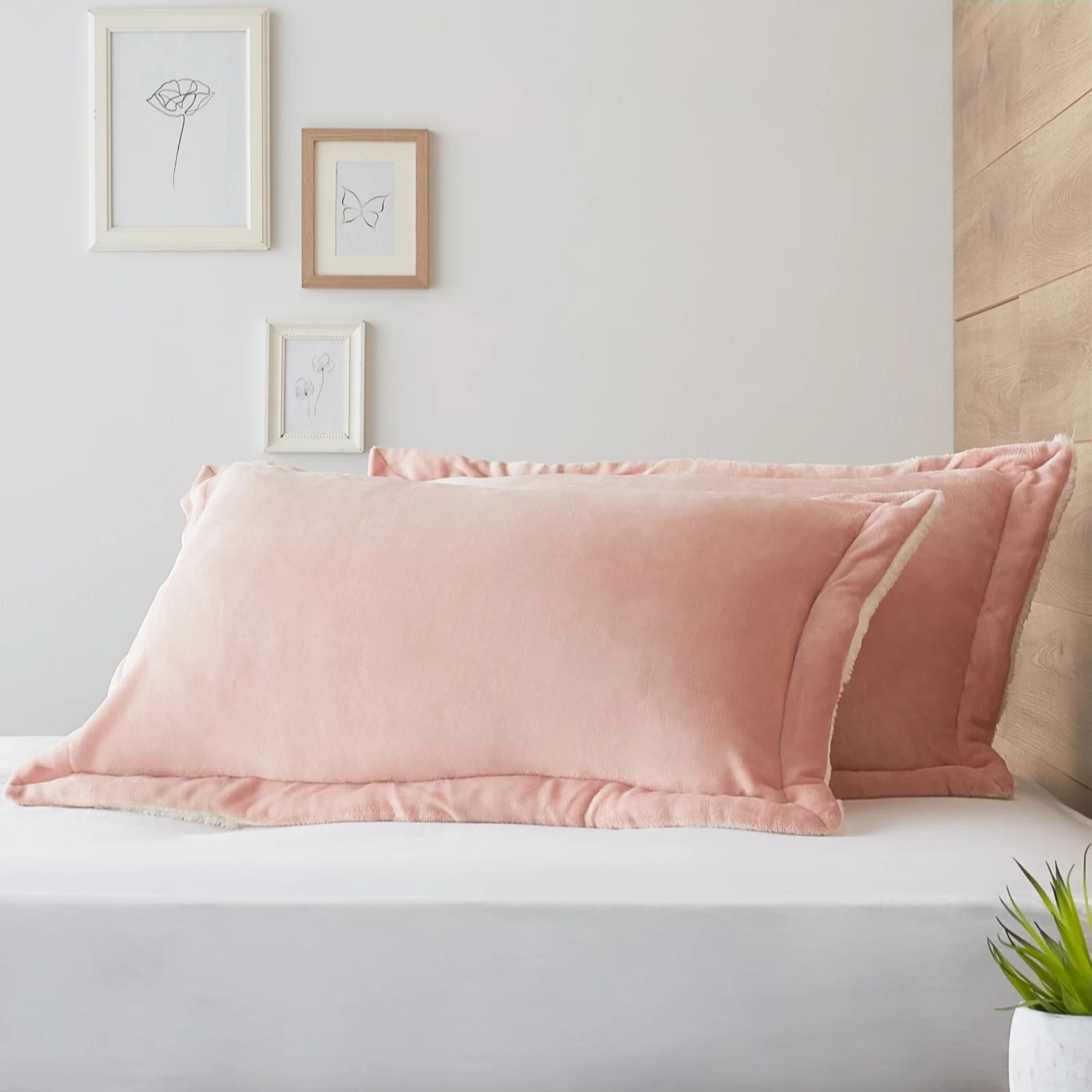 Cozee Home Faux Mink & Ultra Fluffie Set of 2 Pillow Shams QVC UK