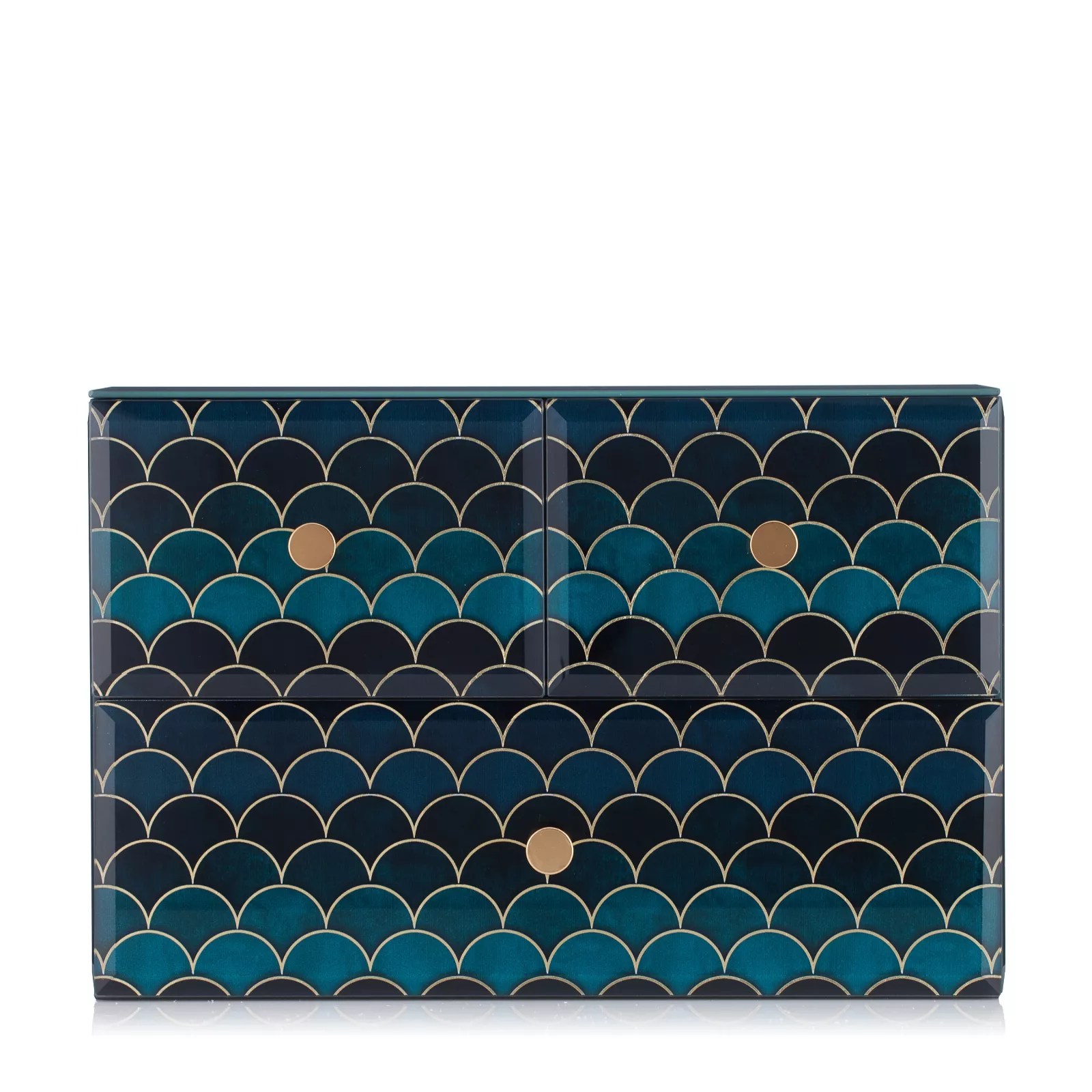 Outlet Bundleberry by Amanda Holden Scallop Print Glass Drawer Set QVC UK