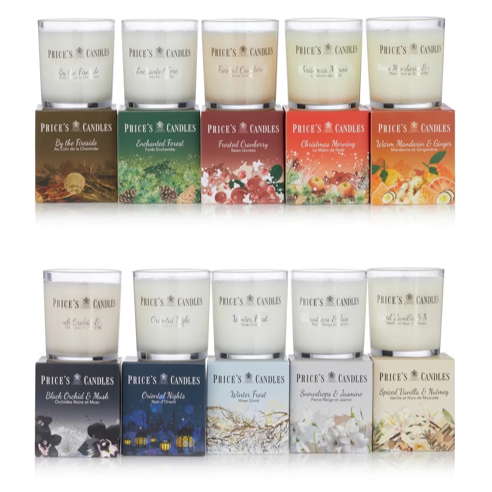 Outlet Prices Candles Set of 10 Jar Candles in Gift Boxes QVC UK