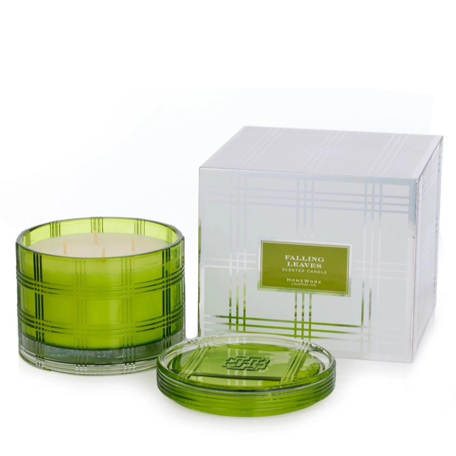 Outlet HomeWorx 18oz Plaid Candle GiftBox QVC UK