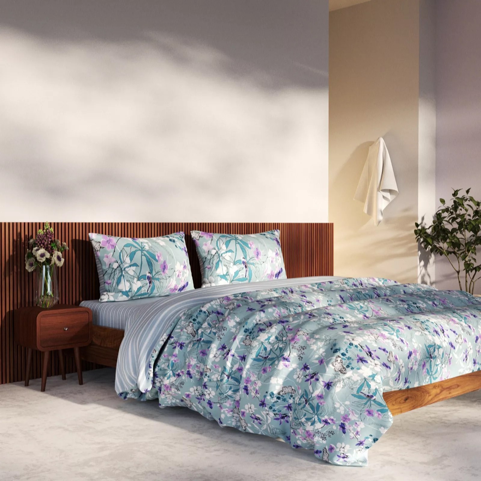 Outlet Cozee Home Butterfly Botantical 4 Pc Duvet Set QVC UK