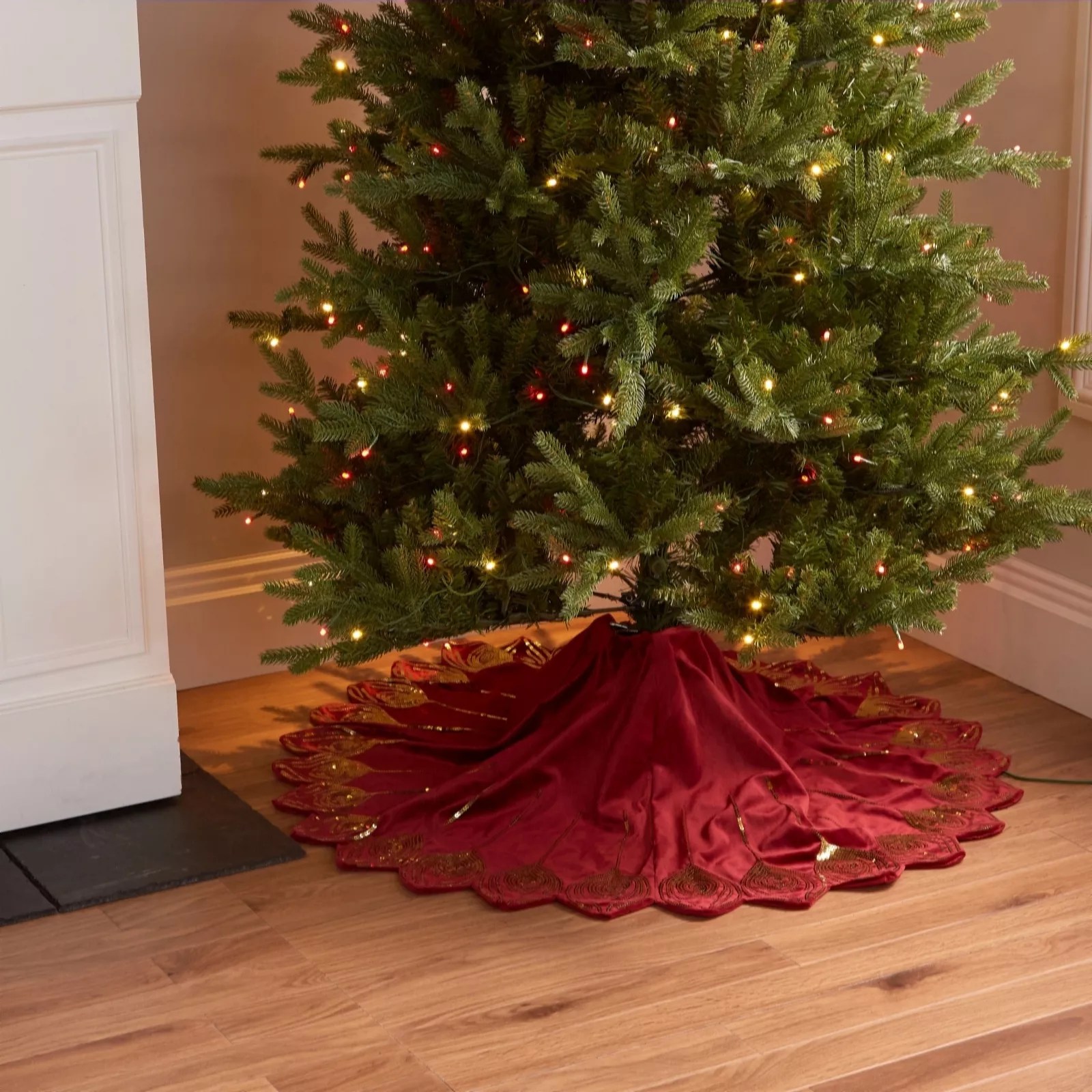 Alison Cork Velvet Sequin Tree Skirt QVC UK