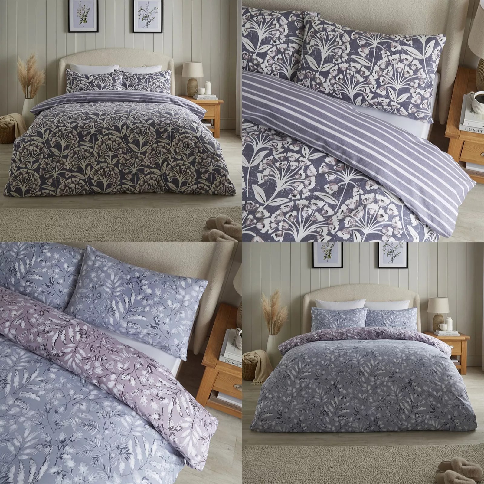 Silentnight Set of 2 Reversible 3 Piece Duvet Sets QVC UK