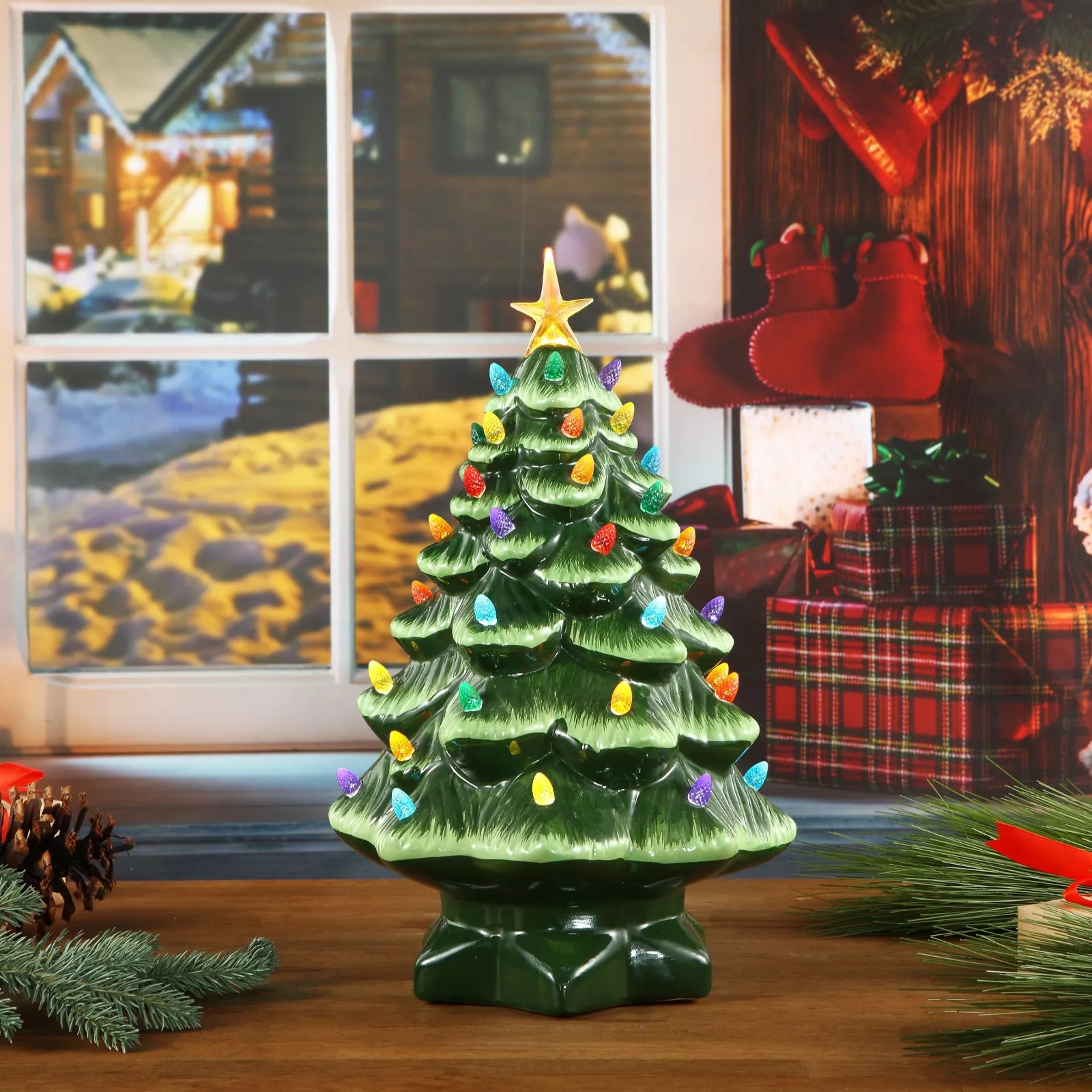 Mr Christmas Illuminated Ceramic Nostalgic Tree QVC UK