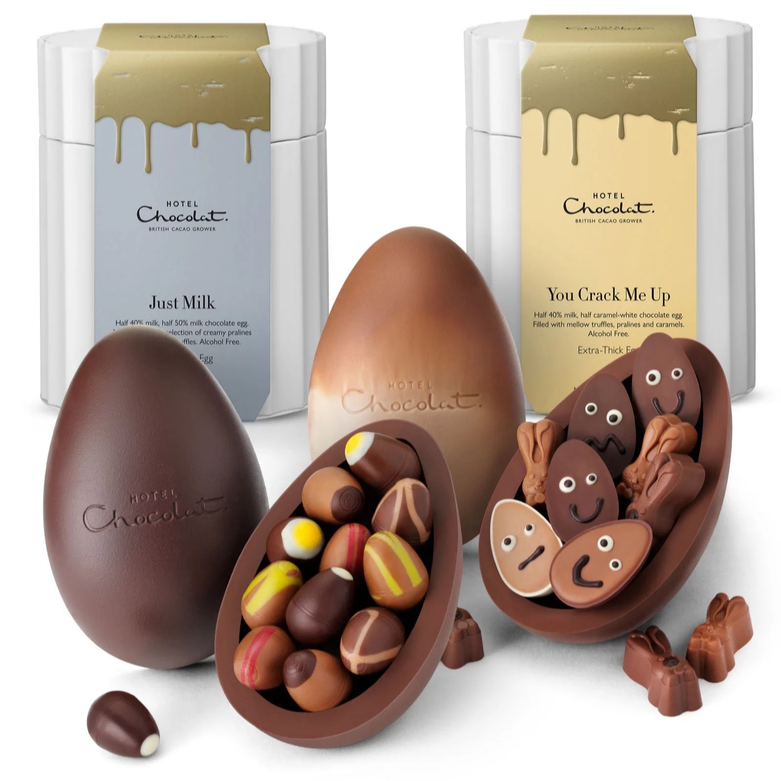 Hotel Chocolat 2 Chocolate Filled Extra Thick Easter Eggs QVC UK