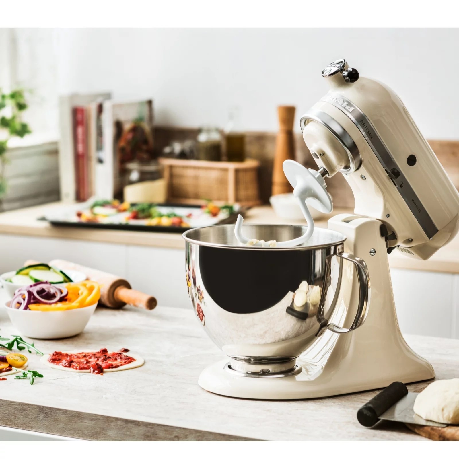 KitchenAid Artisan 5KSM175PS Stand Mixer with Stainless Steel Bowl QVC UK