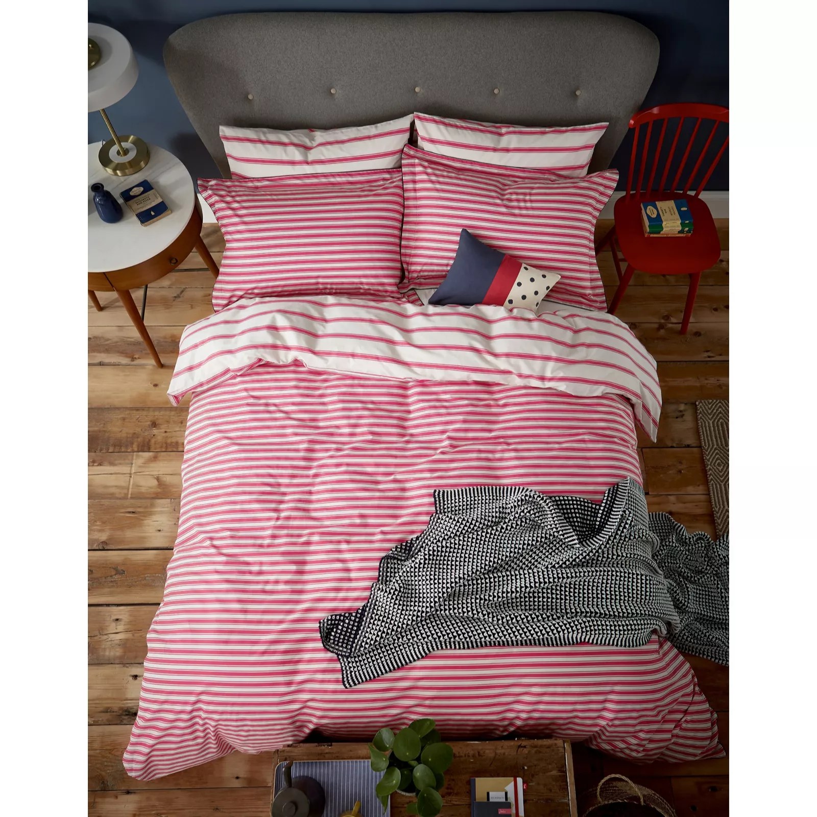 Joules Sailing Stripe 3 Piece Duvet Set QVC UK