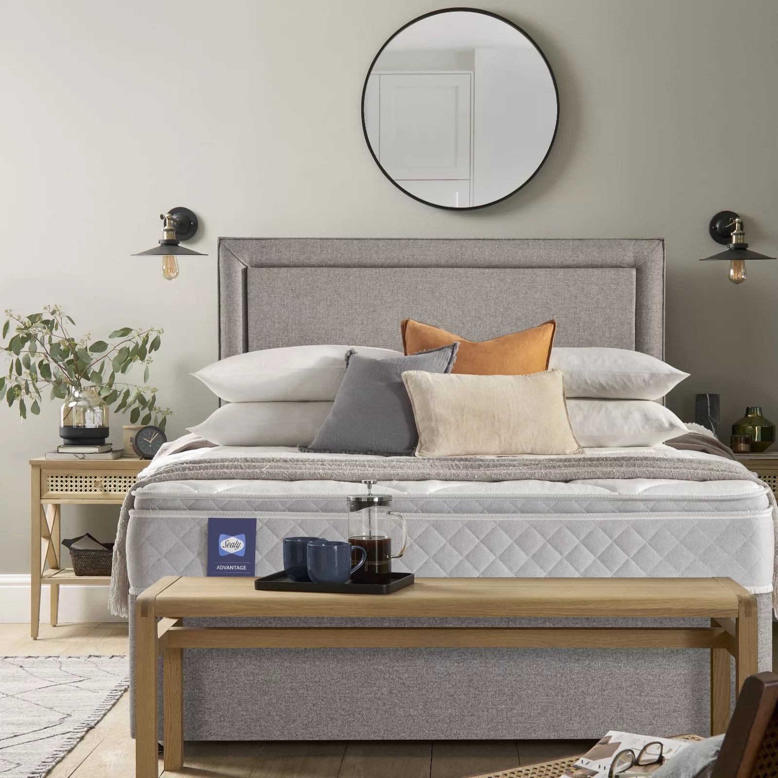 Sealy Advantage Gel Memory Pillowtop Mattress and Divan QVC UK