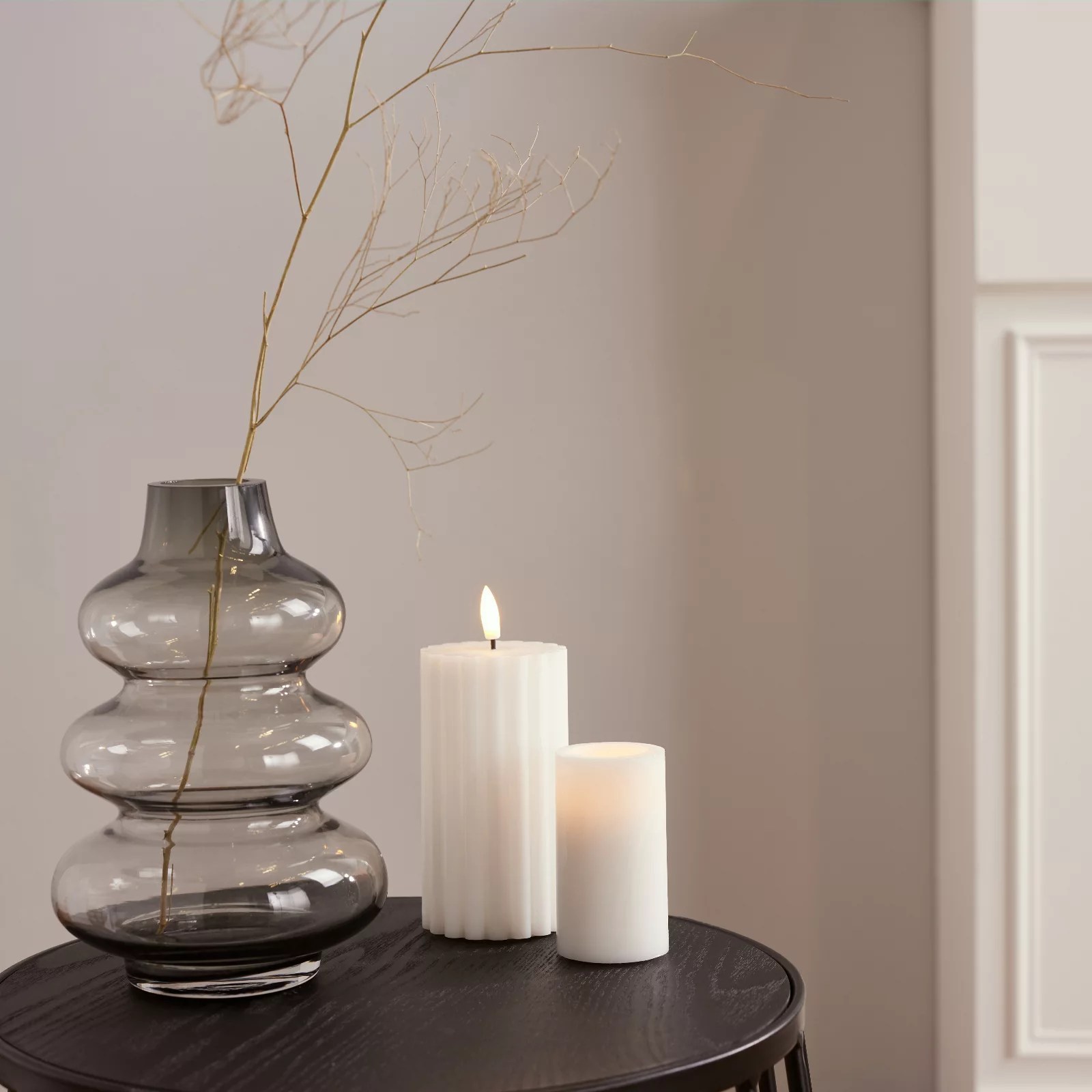 K by Kelly Hoppen Ripple Glass Vase QVC UK