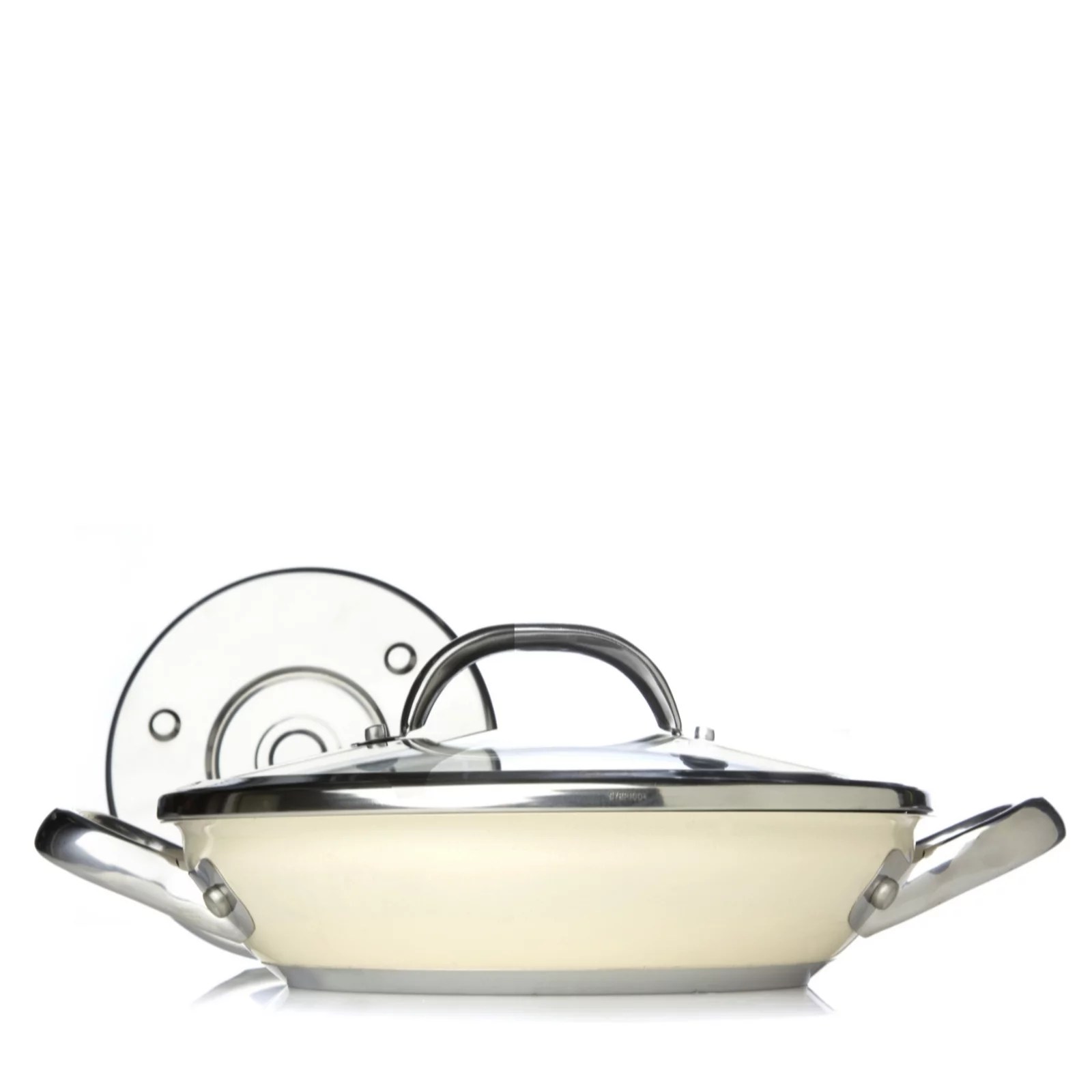 cook's essentials Stainless Steel 24cm Coloured Everyday Pan with