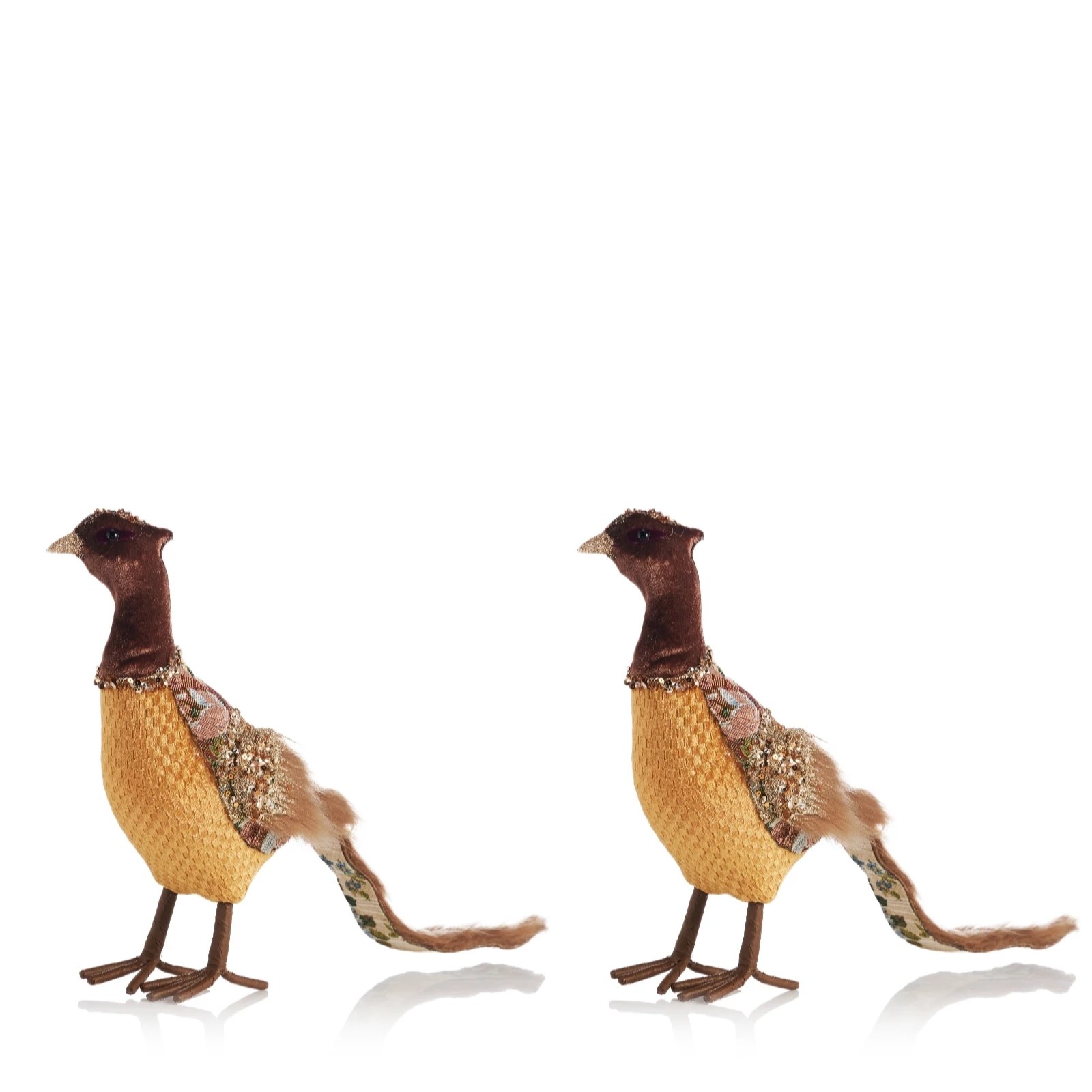 Alison Cork Set of 2 Vintage Style Pheasants QVC UK