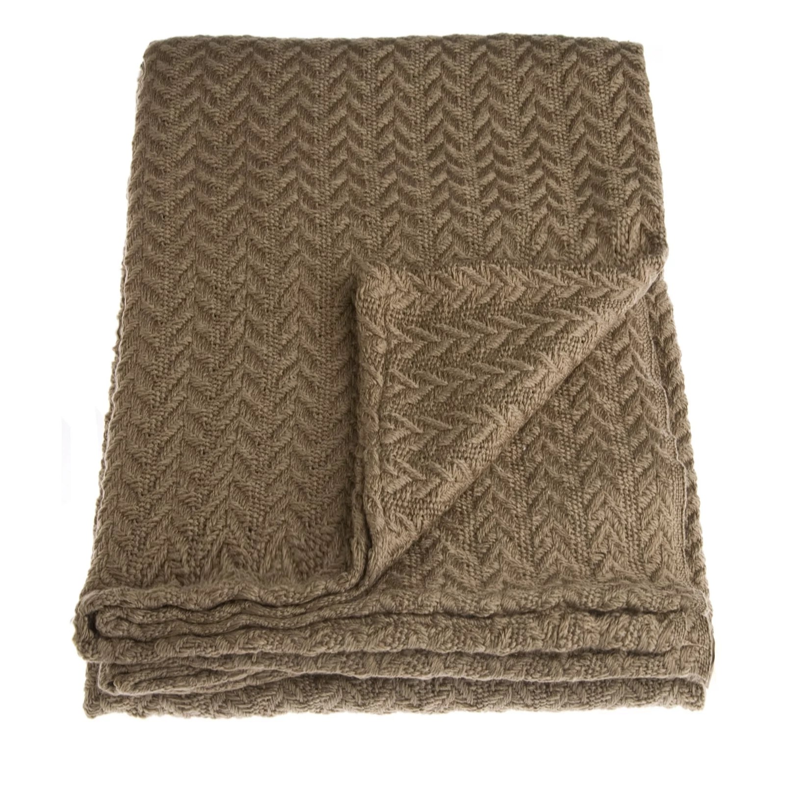 Kelly Hoppen Herringbone Knitted Acrylic Throw QVC UK