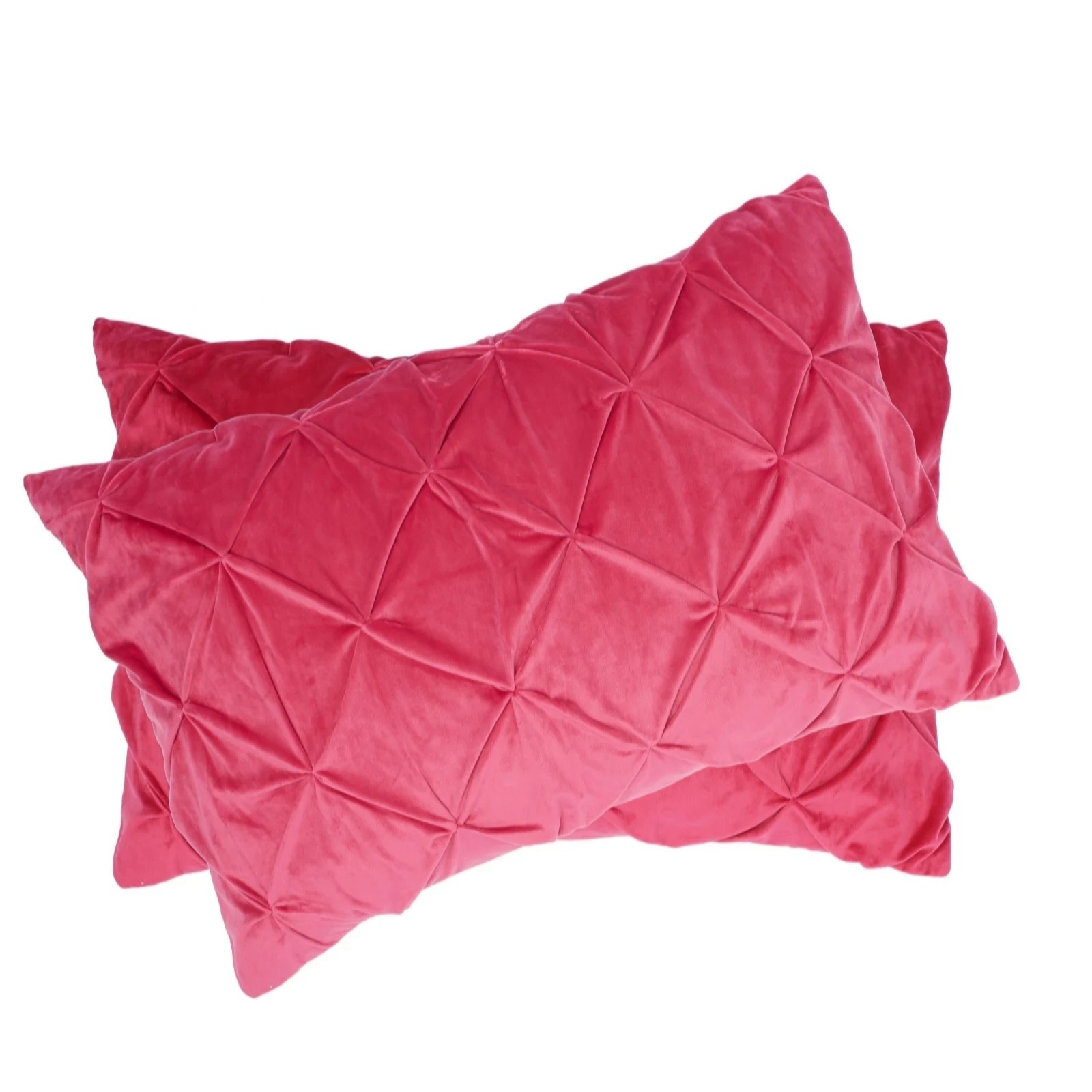 Outlet Alison Cork Pintuck Velvet Pillow Shams with Satin Reverse QVC UK