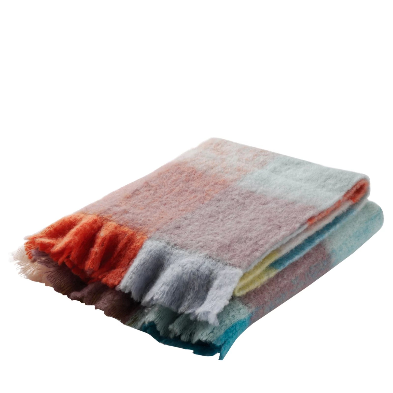 Habitat Kilburn Multicoloured Check Wool Blend Throw QVC UK