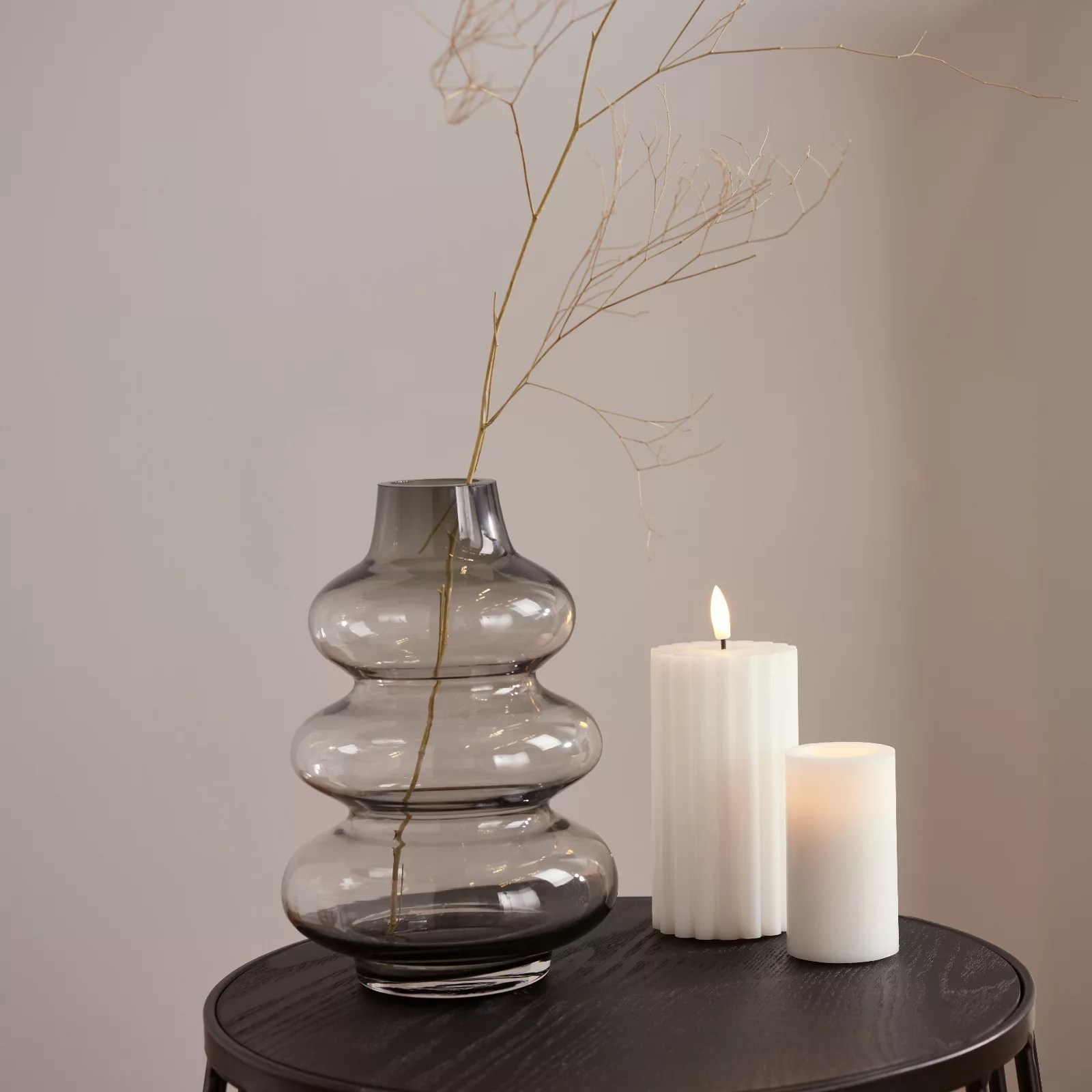 Outlet K by Kelly Hoppen Ripple Glass Vase QVC UK