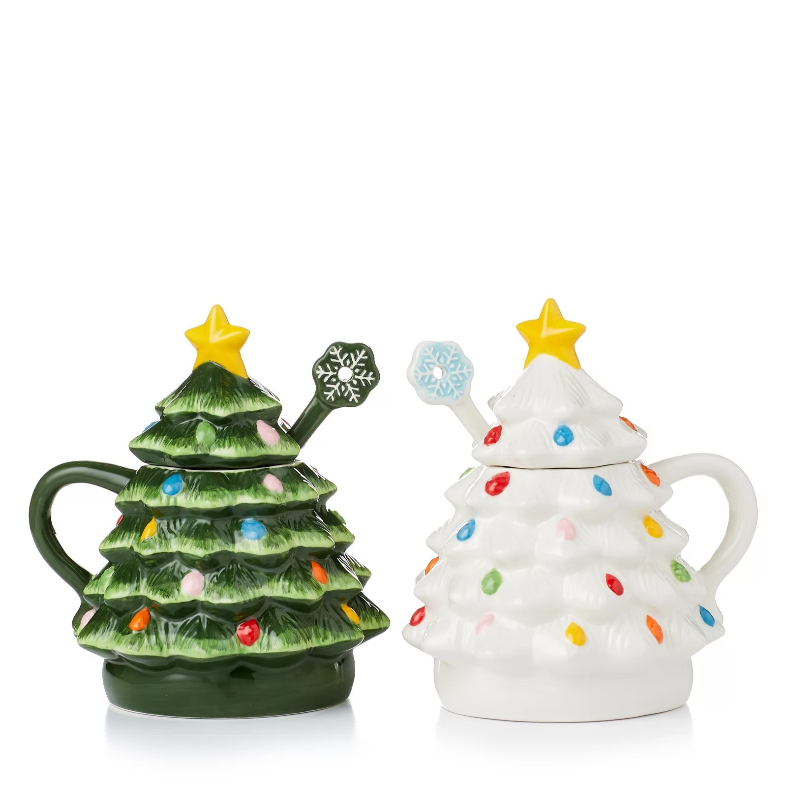 Outlet Mr Christmas Set of 2 Nostalgic Tree Mugs in Gift Boxes QVC UK