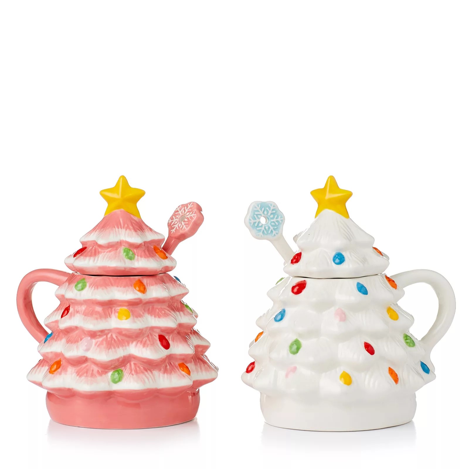 Outlet Mr Christmas Set of 2 Nostalgic Tree Mugs in Gift Boxes QVC UK