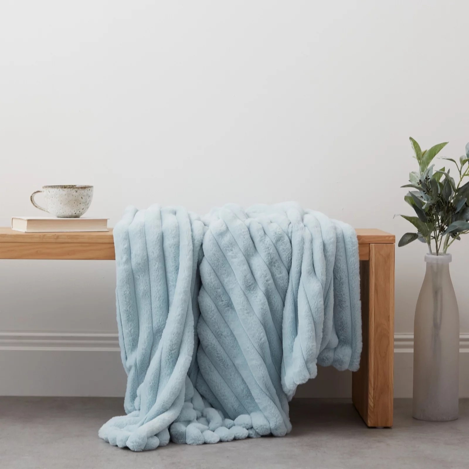 Outlet Cozee Home Glossy Faux Fur Reversible Throw QVC UK