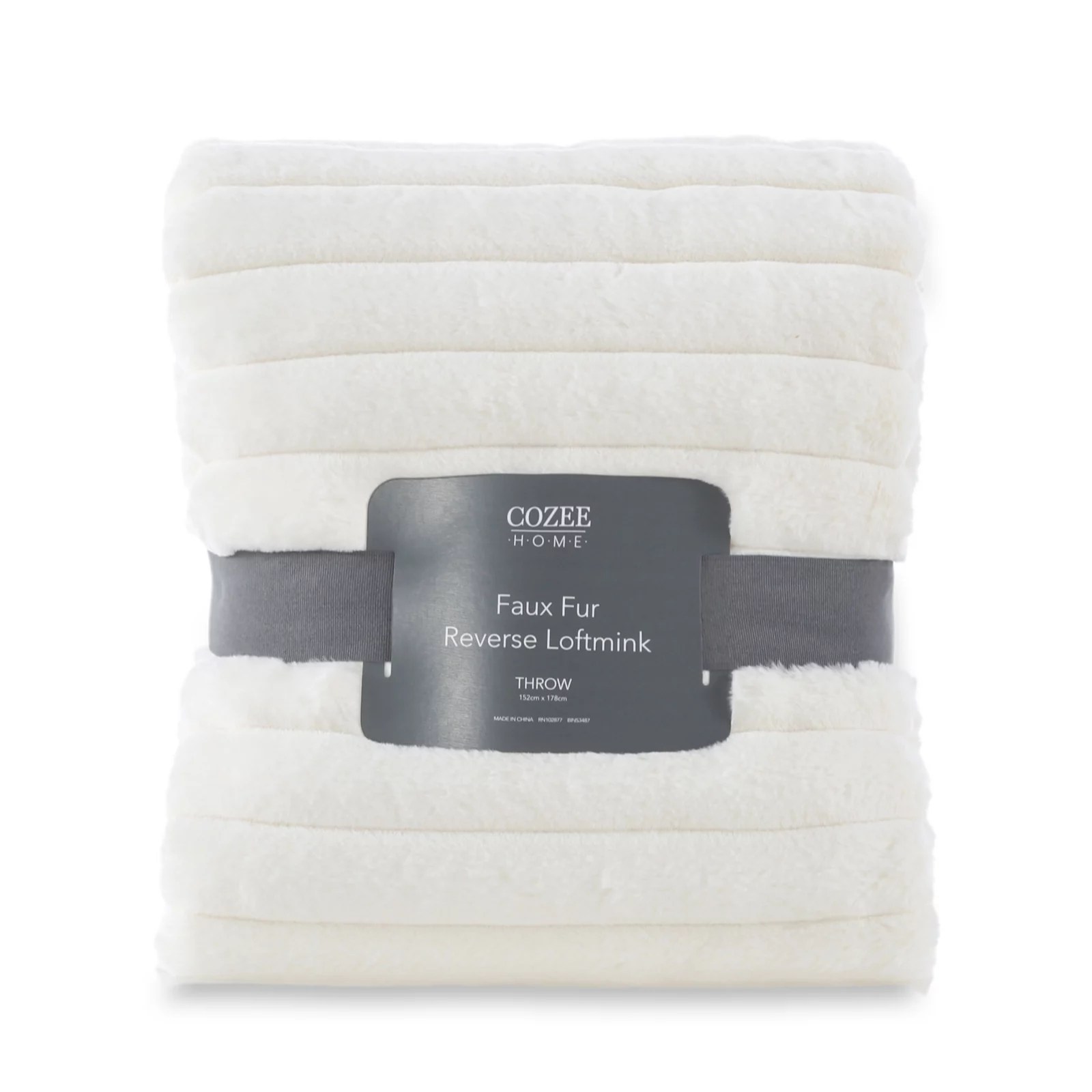 Outlet Cozee Home Glossy Faux Fur Reversible Throw QVC UK