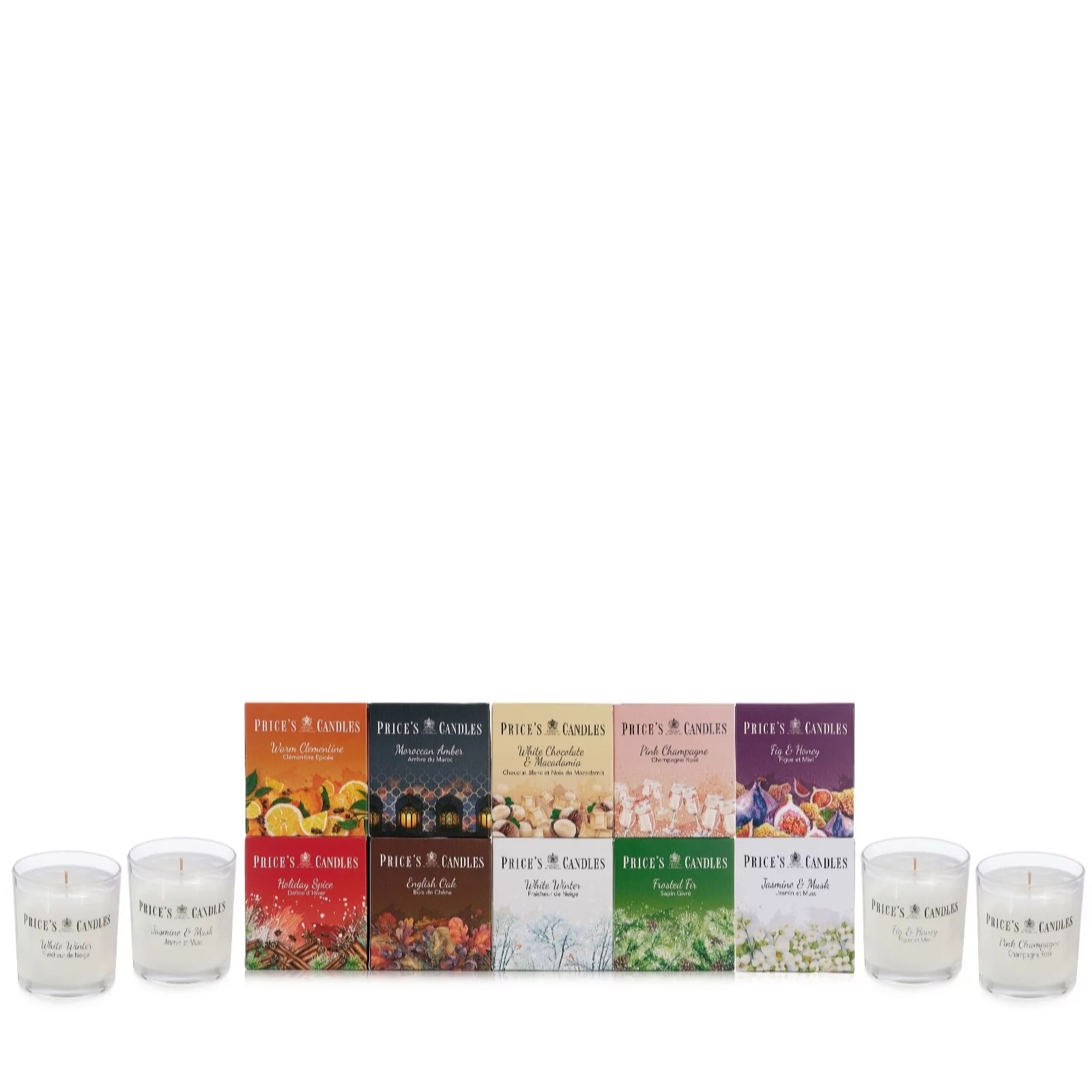 Price's Candles Set of 10 Winter Jar Candles in Gift Boxes QVC UK