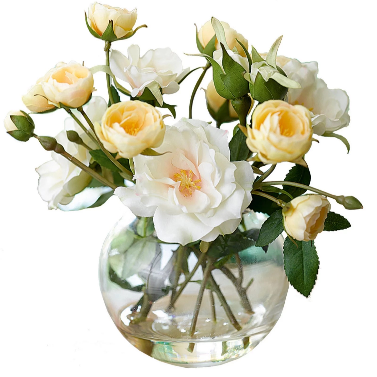 Bloom Faux Flowers Turner Rose Arrangement QVC UK