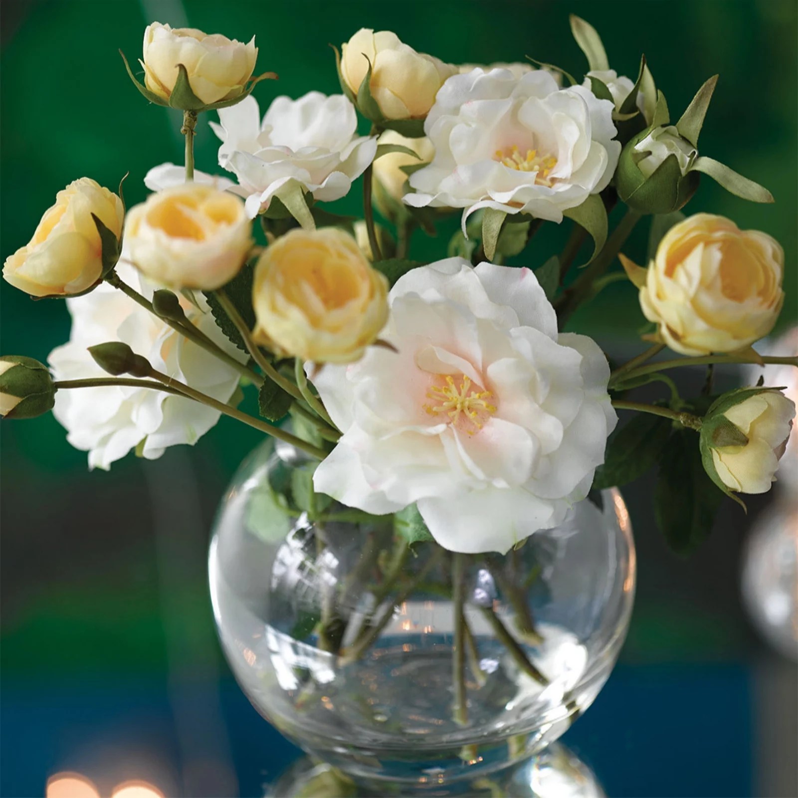 Bloom Faux Flowers Turner Rose Arrangement QVC UK