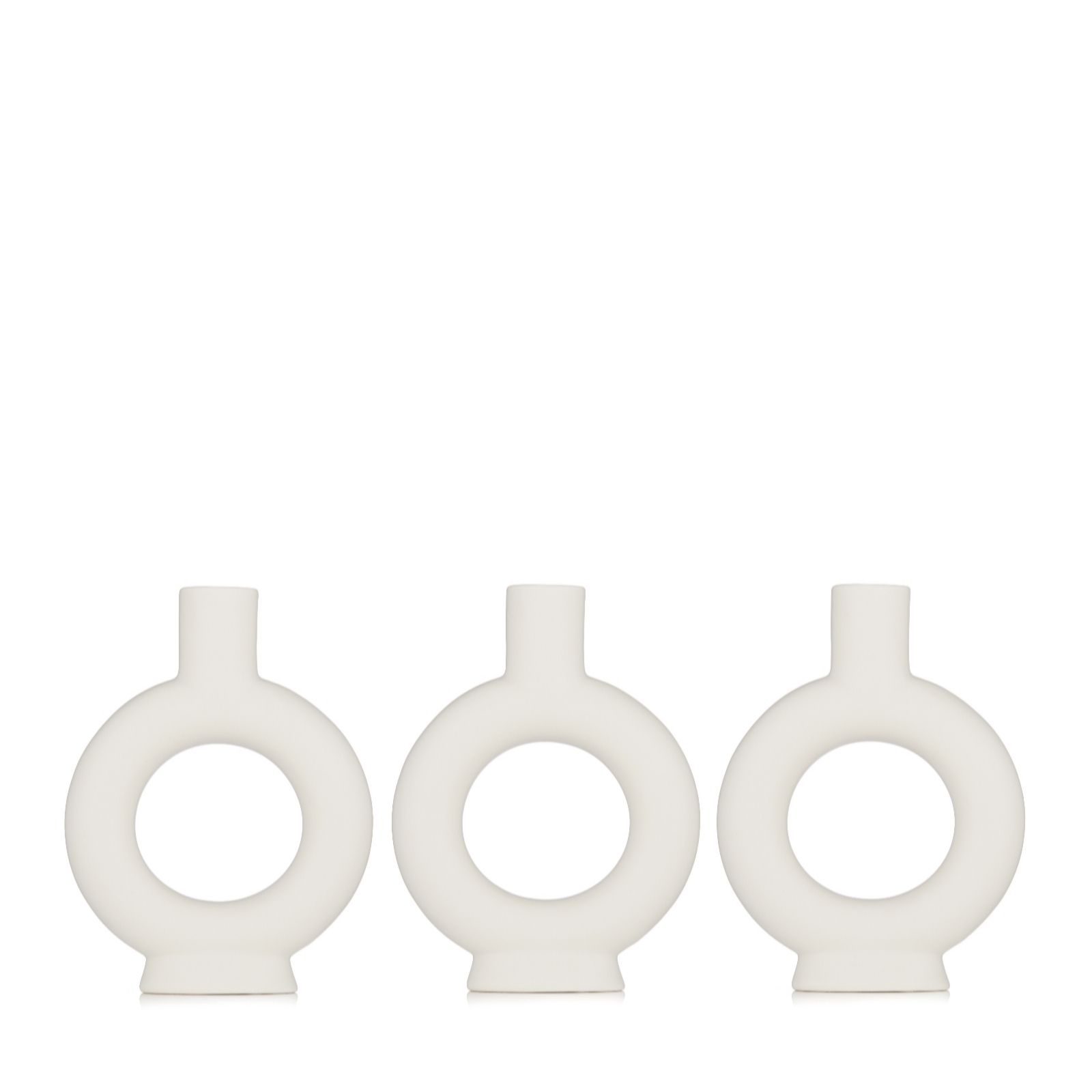 Outlet K by Kelly Hoppen Set of 3 Small Candlesticks QVC UK