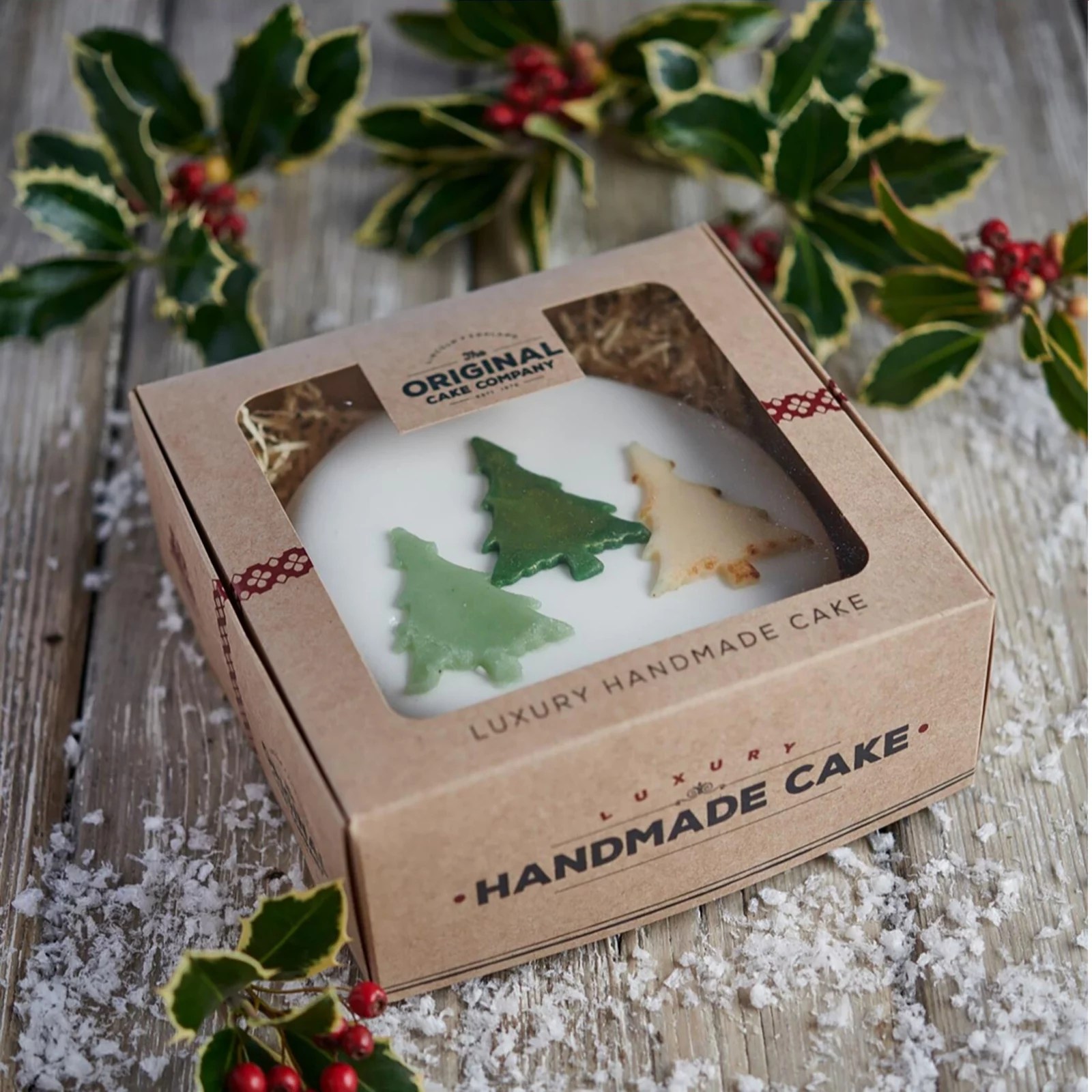 The Original Cake Company 1.1kg Iced Round Christmas Cake QVC UK