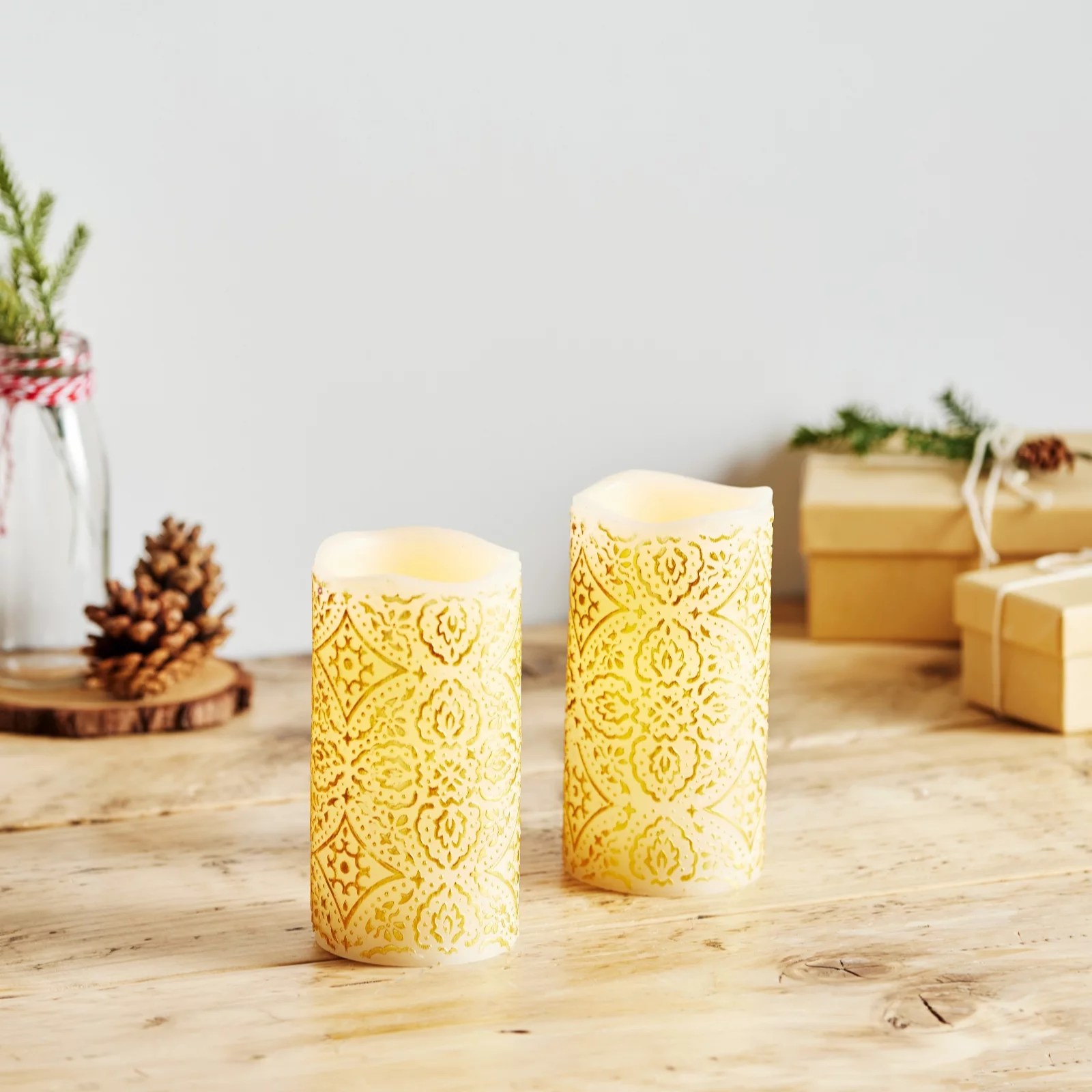 Alison Cork Set of 2 LED Candles QVC UK