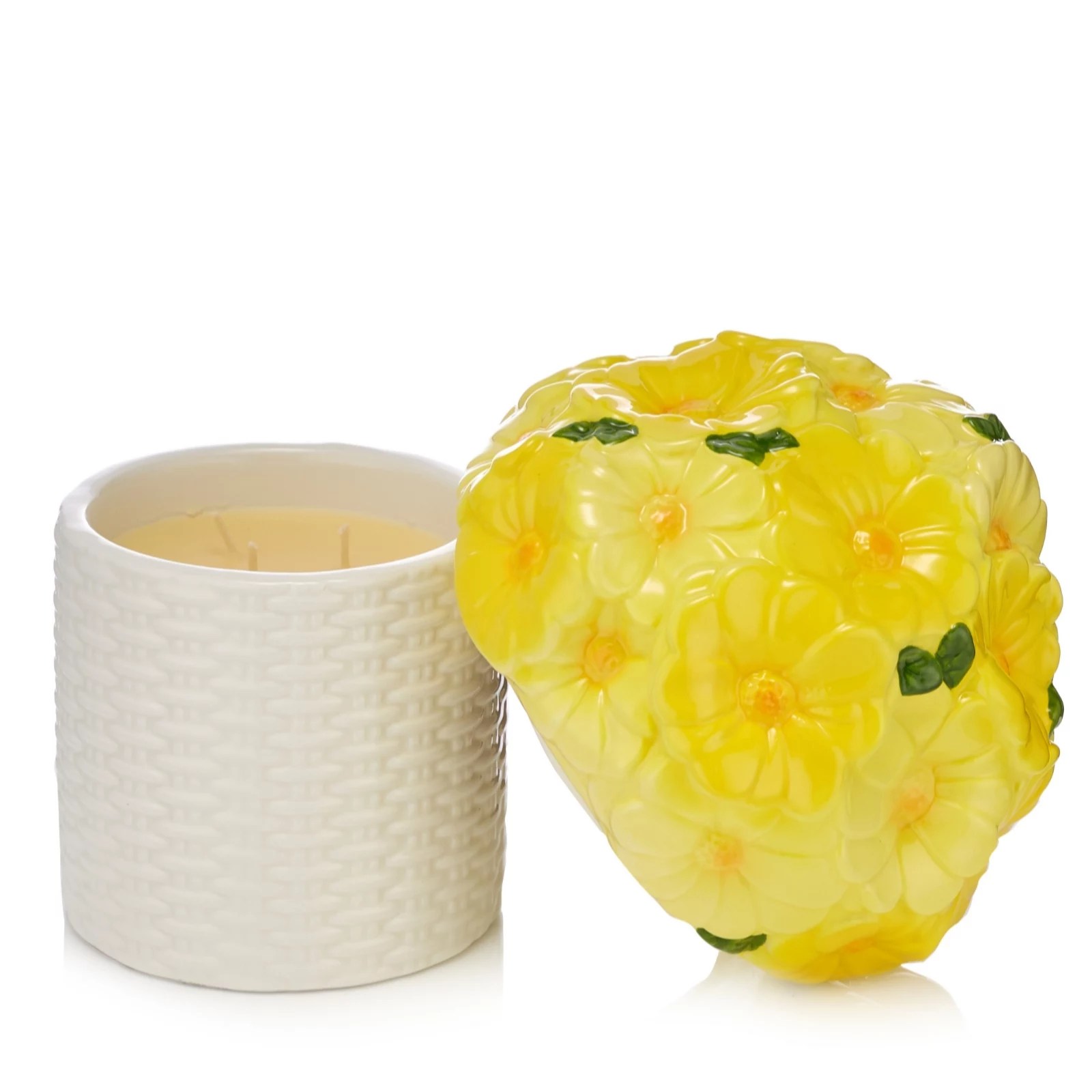 HomeWorx by Slatkin & Co. Flower Pot Ceramic Candle QVC UK