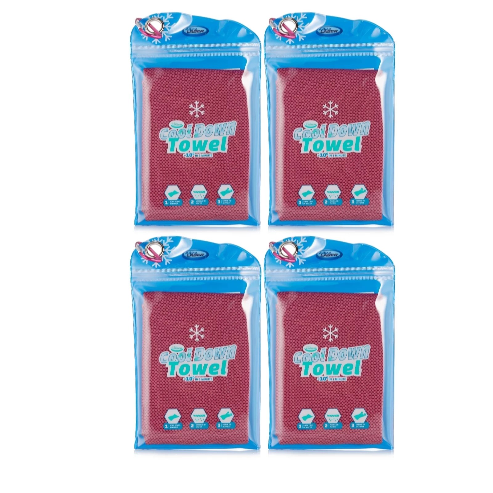 Outlet Aqua Laser Set of 4 Cool Down Towels QVC UK