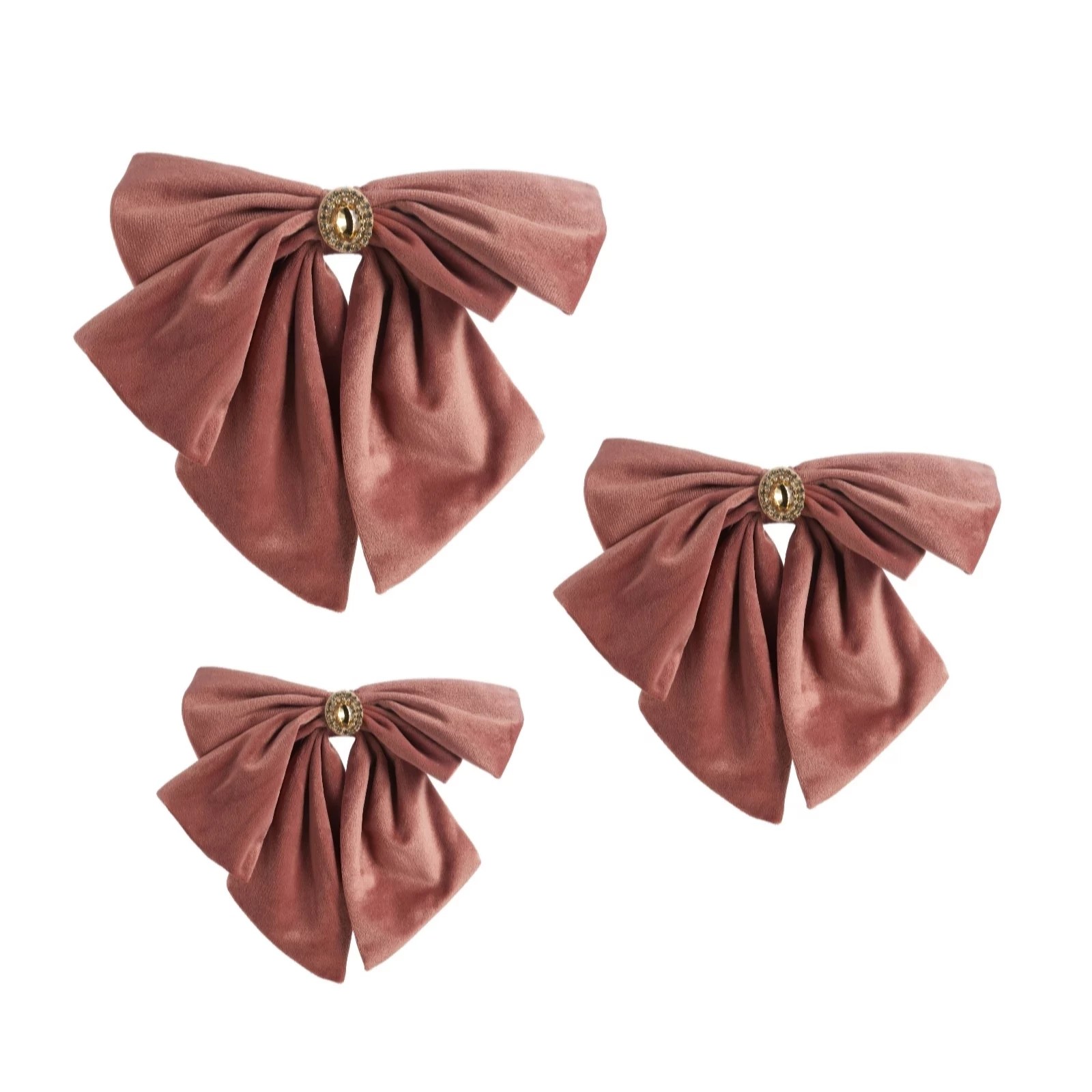 Outlet Alison Cork Set of 3 Clip on Velvet Bows QVC UK