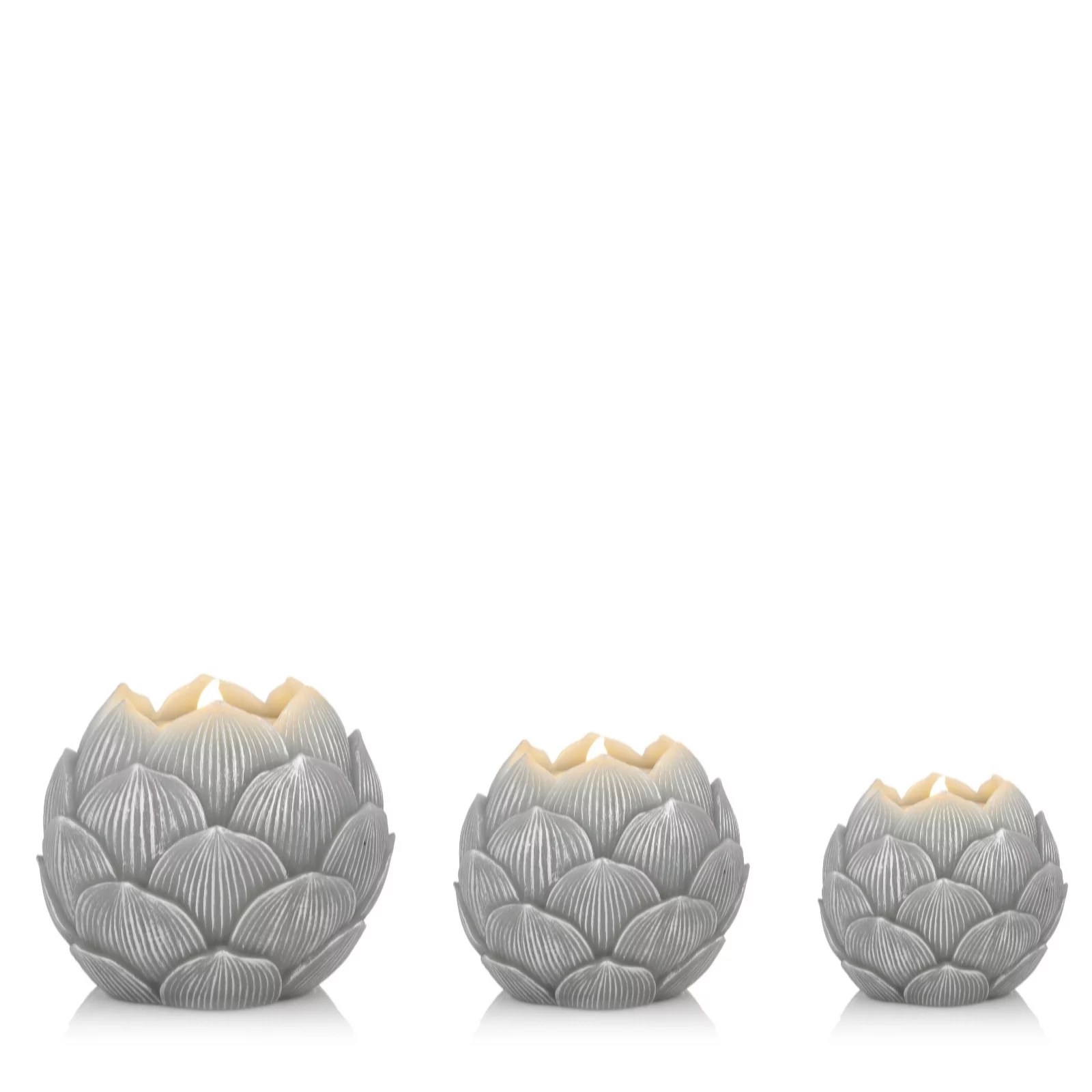 Outlet Alison Cork Set of 3 Artichoke LED Paraffin Wax Candles QVC UK